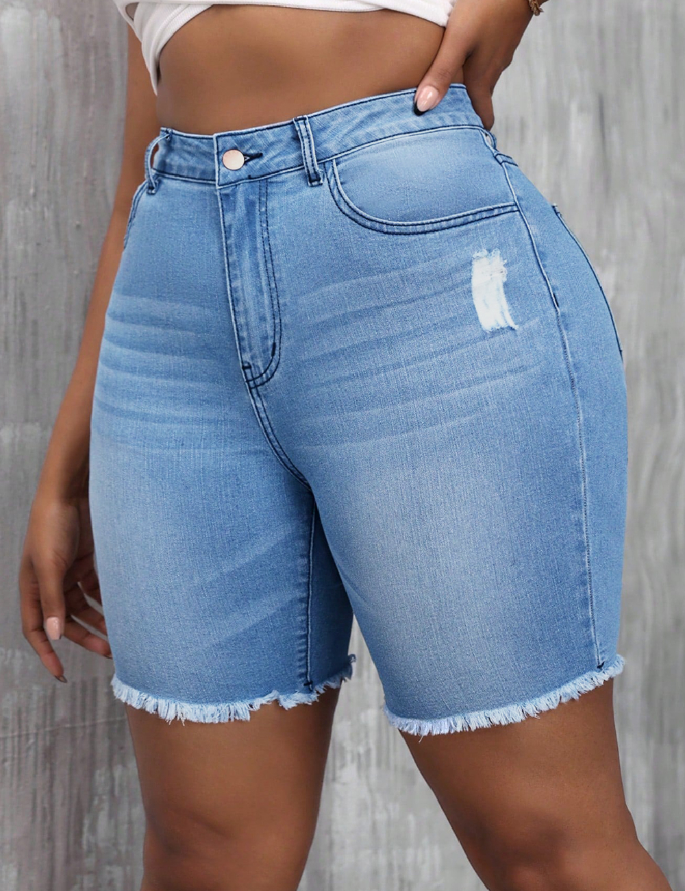 Pantaloni scurti SHEIN CURVE, albastru