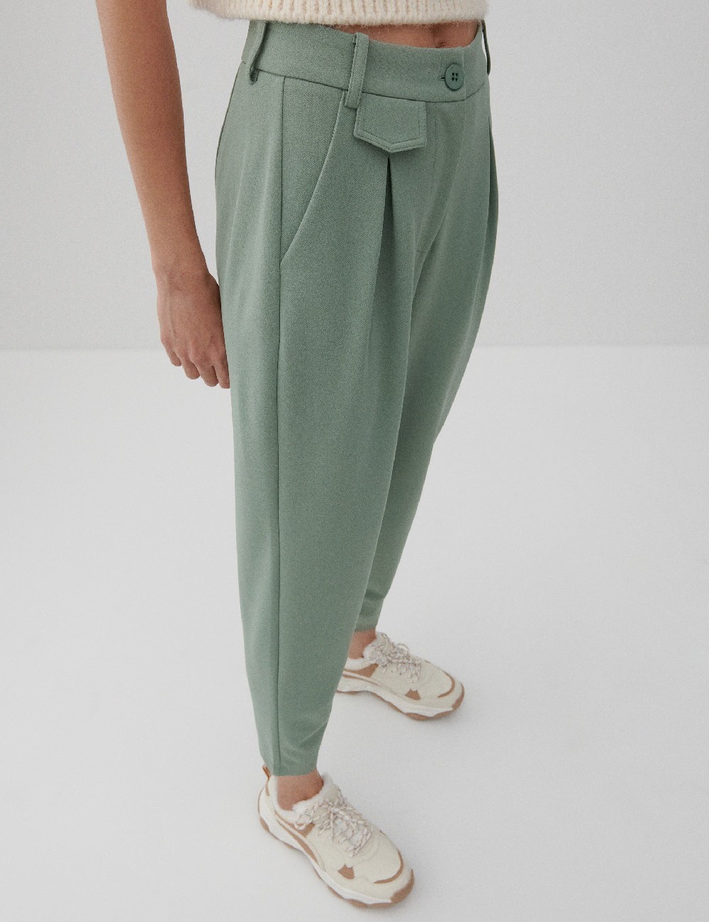 Pantaloni Reserved, verde - 1 | YEO