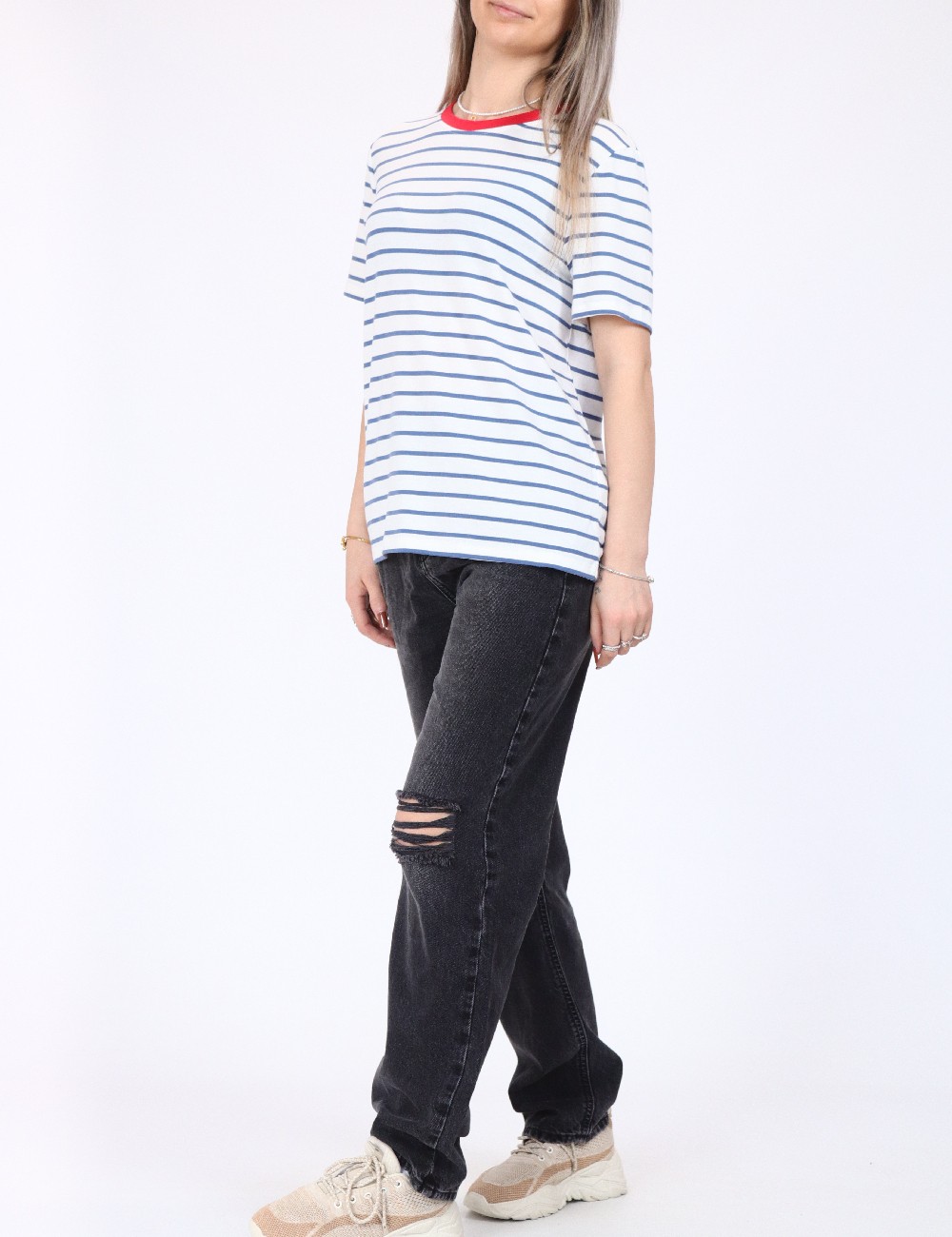 Tricou Vero Moda, alb/albastru - 1 | YEO