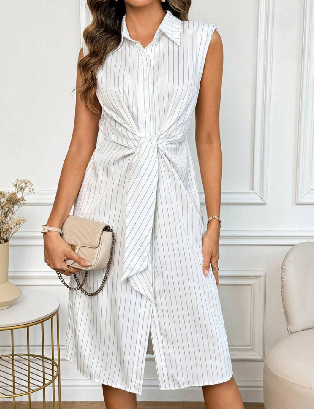 Rochie medie SHEIN, alb
