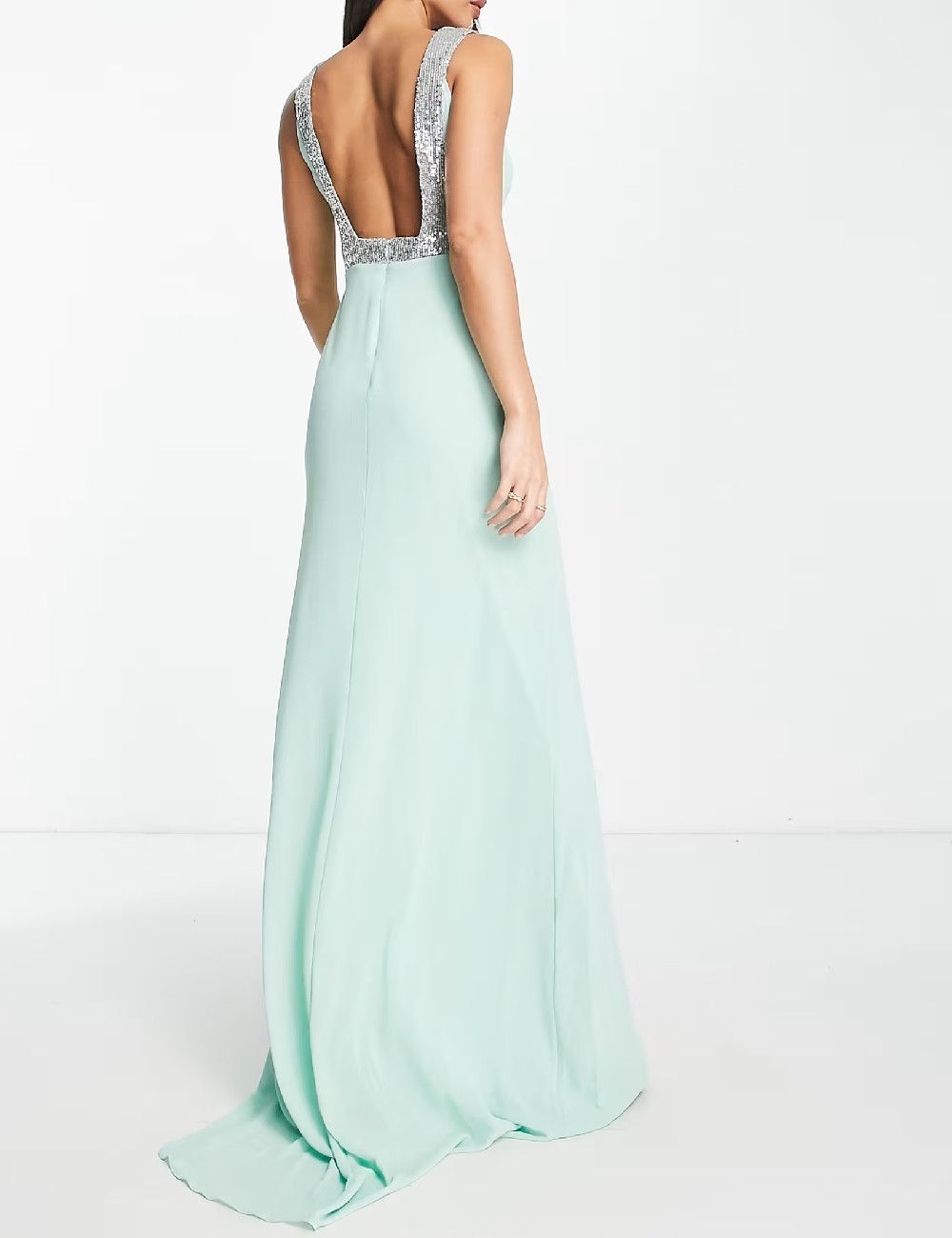 Rochie lunga TFNC London, verde - 1 | YEO
