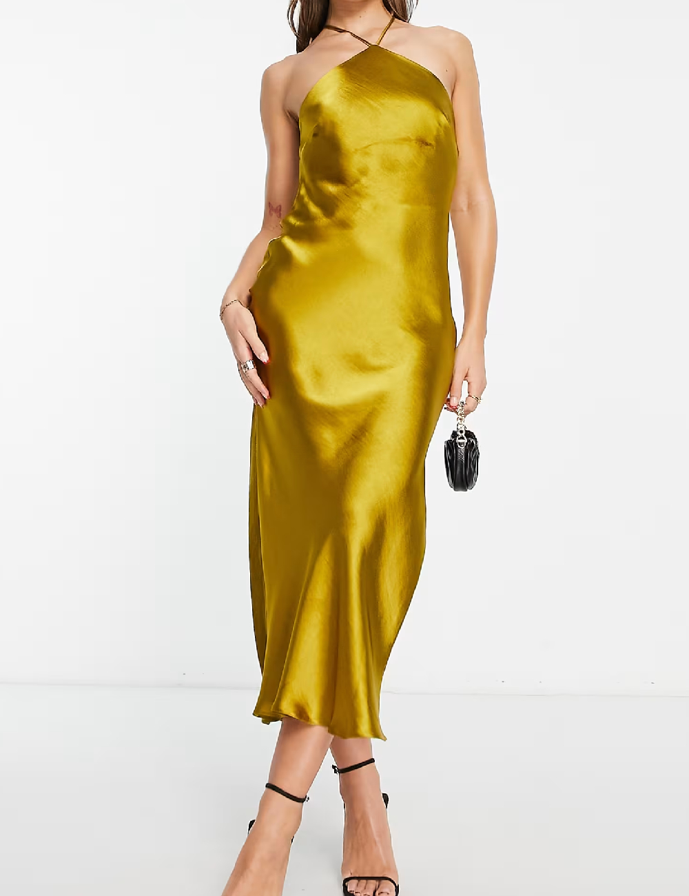 Rochie medie ASOS, mustar