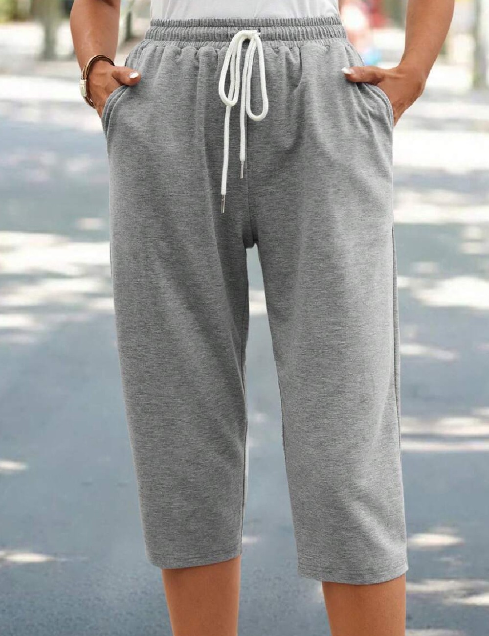 Pantaloni trei sferturi Emery Rose, gri - 1 | YEO