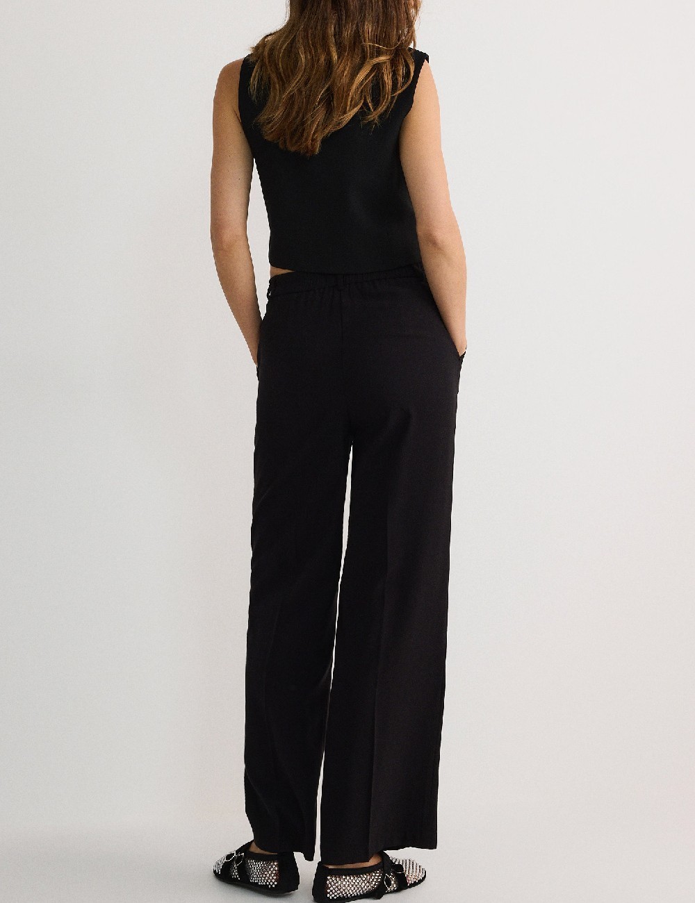 Pantaloni Reserved, negru - 1 | YEO