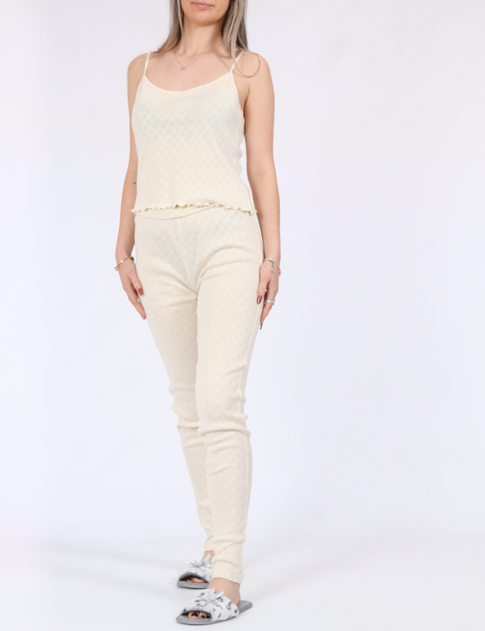 Pantaloni de pijama Vero Moda, crem
