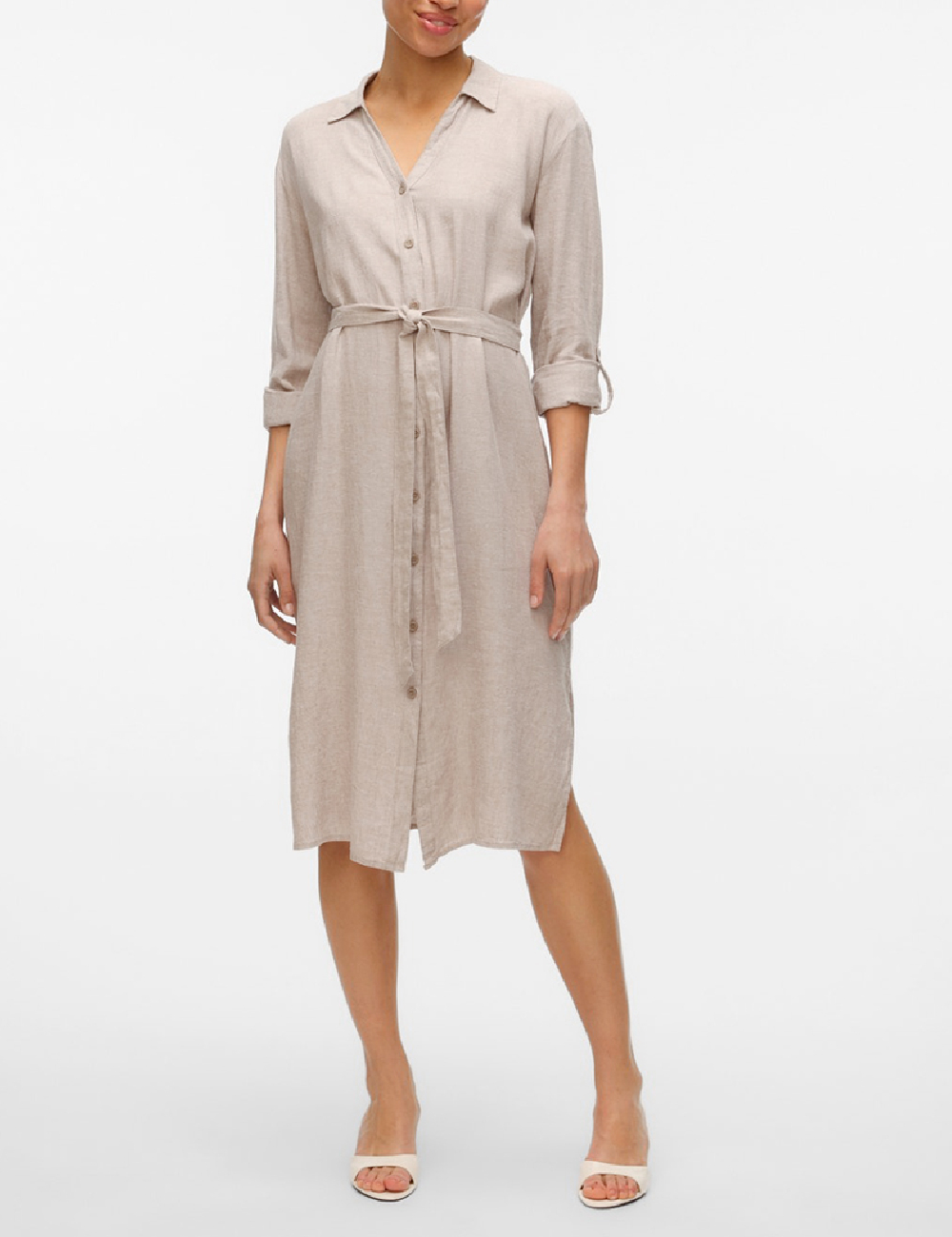 Rochie medie Vero Moda, crem