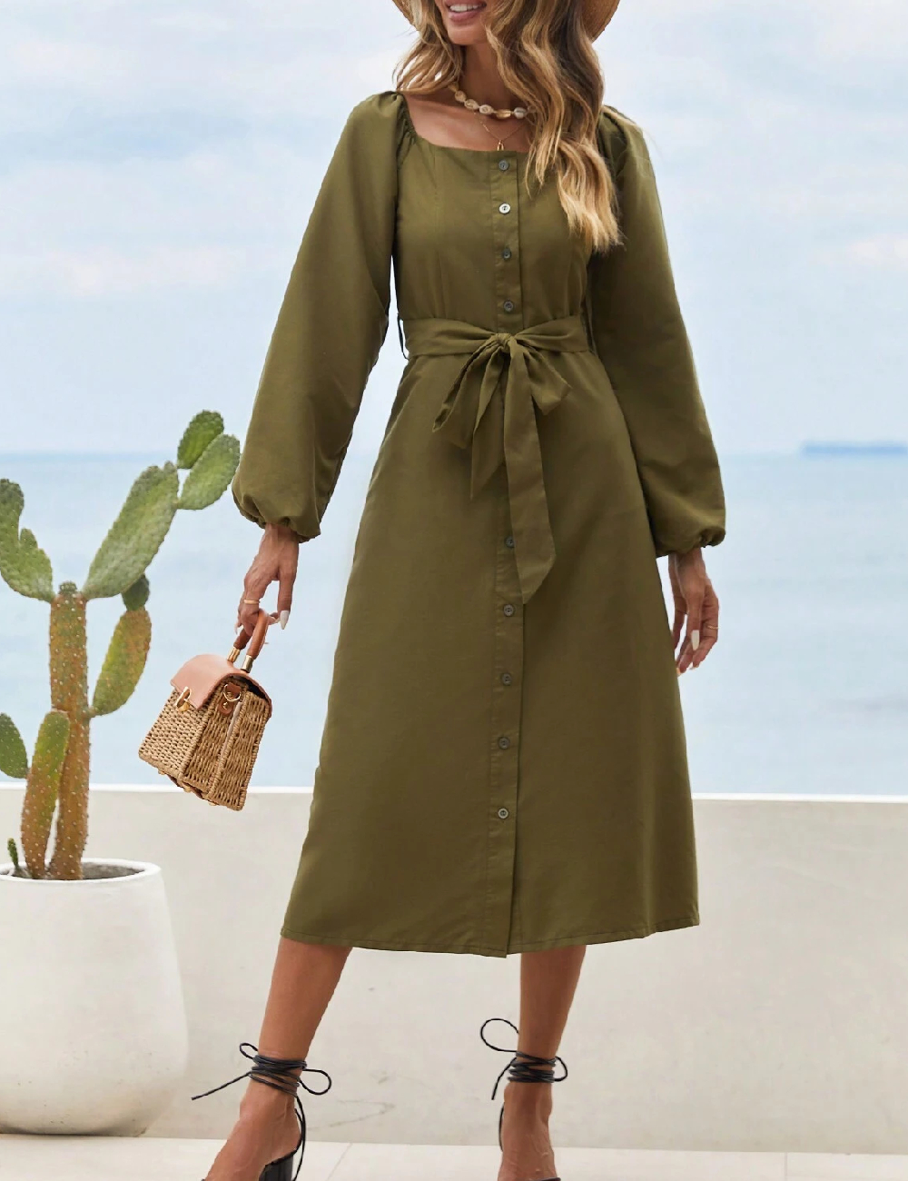 Rochie medie SHEIN, verde