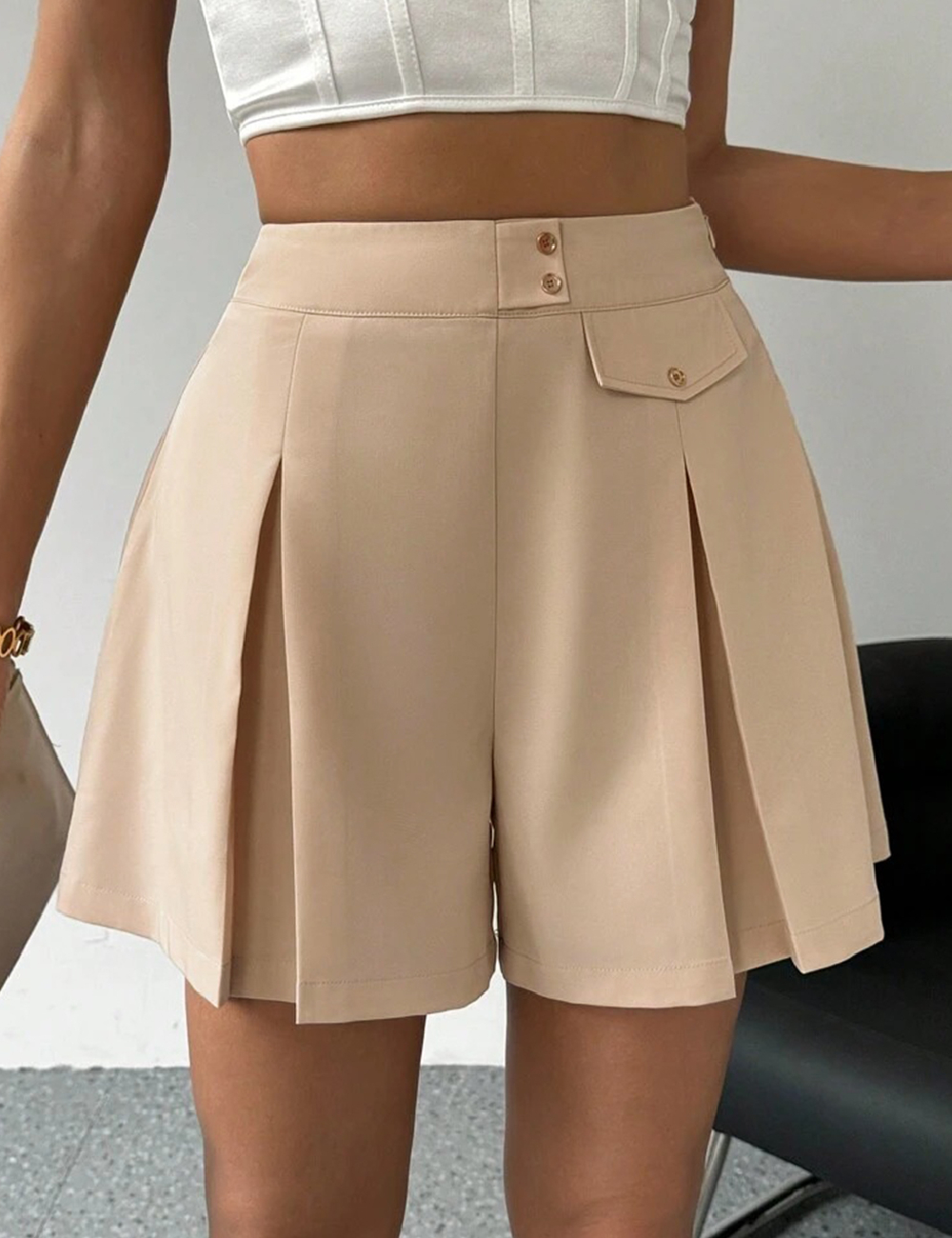 Fusta pantalon SHEIN, crem