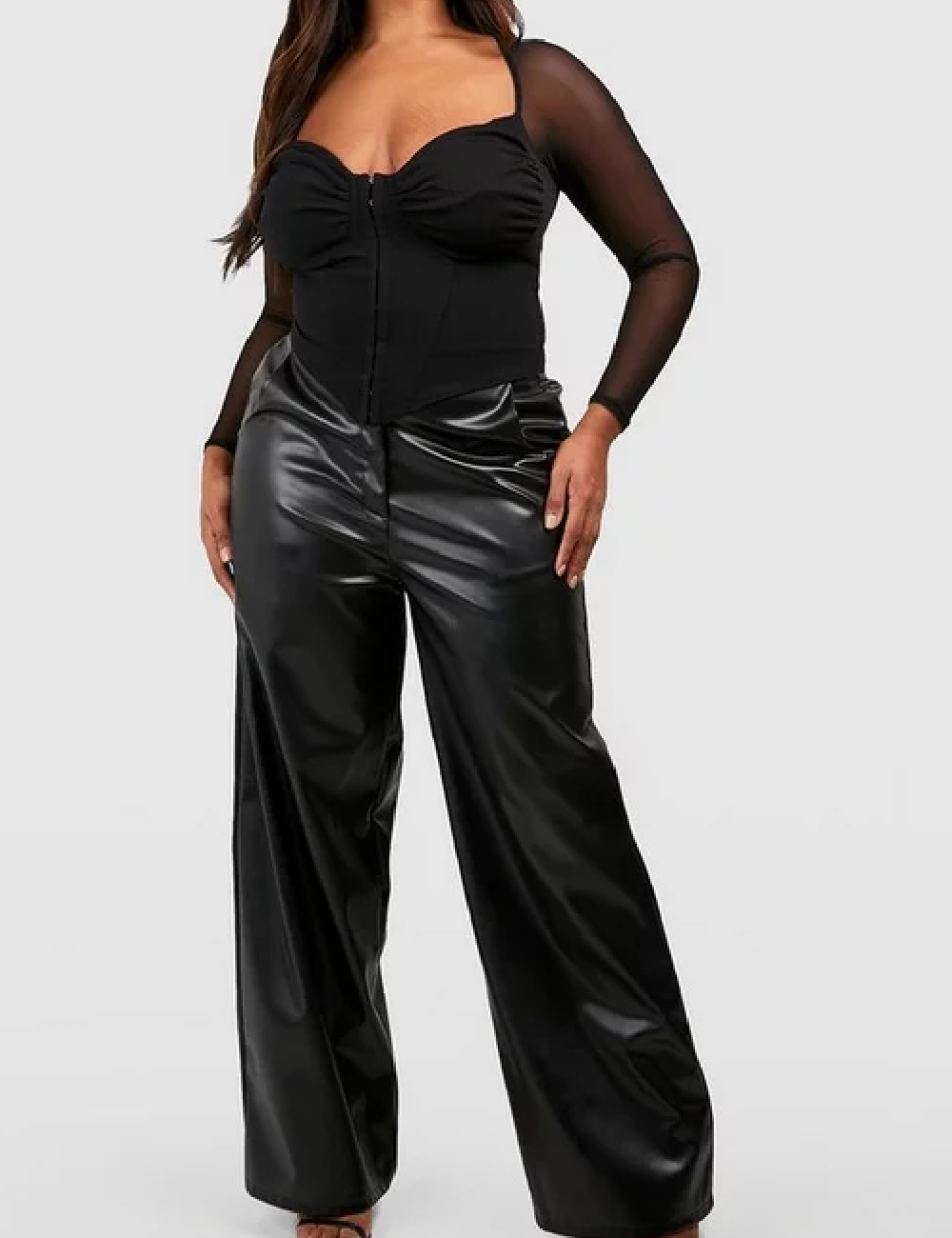 Bluza Boohoo Plus Size, negru