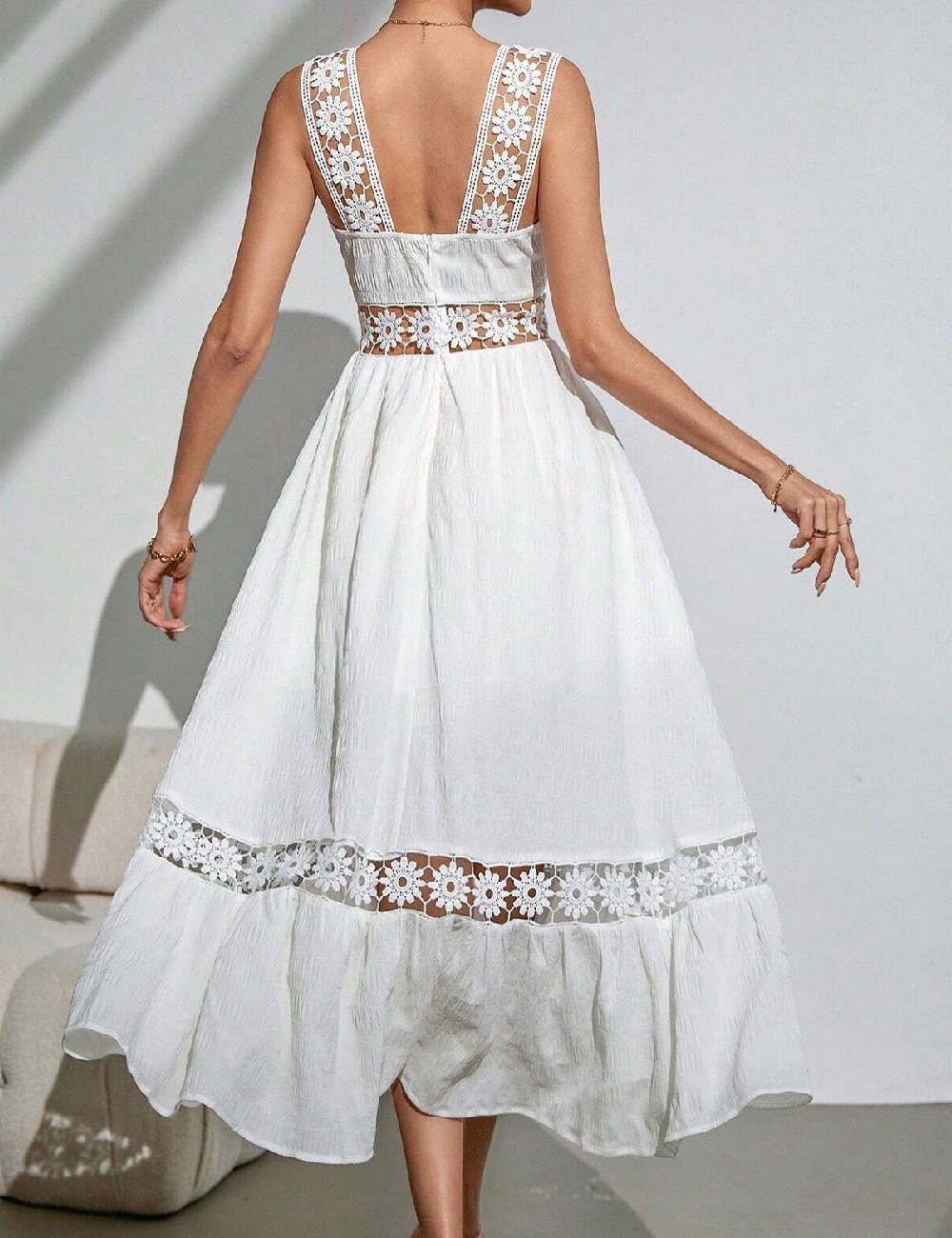 Rochie medie SHEIN, alb - 1 | YEO