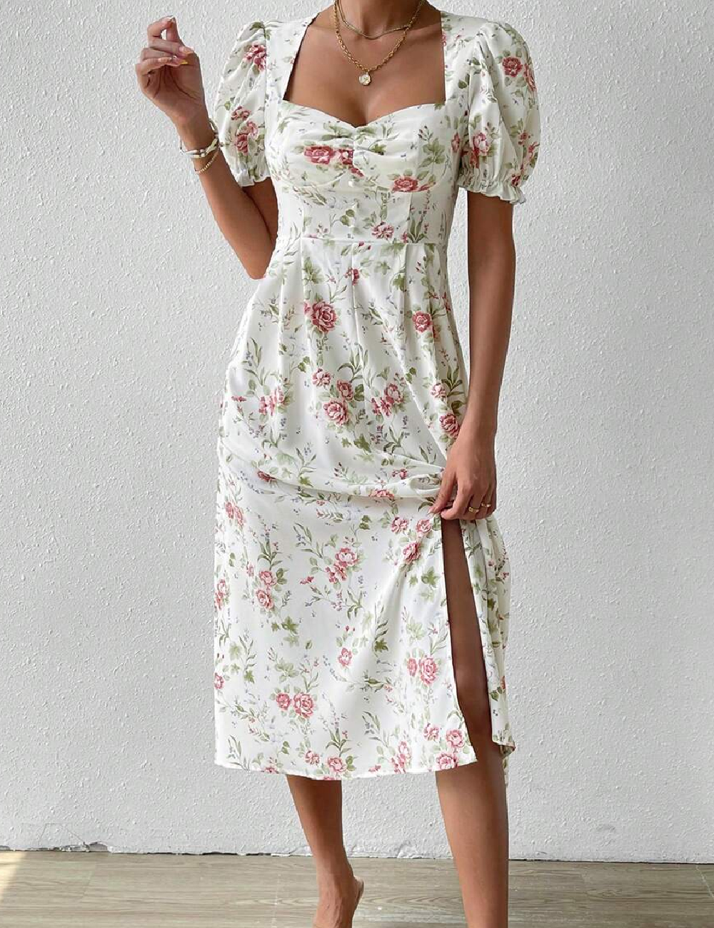 Rochie medie SHEIN, alb