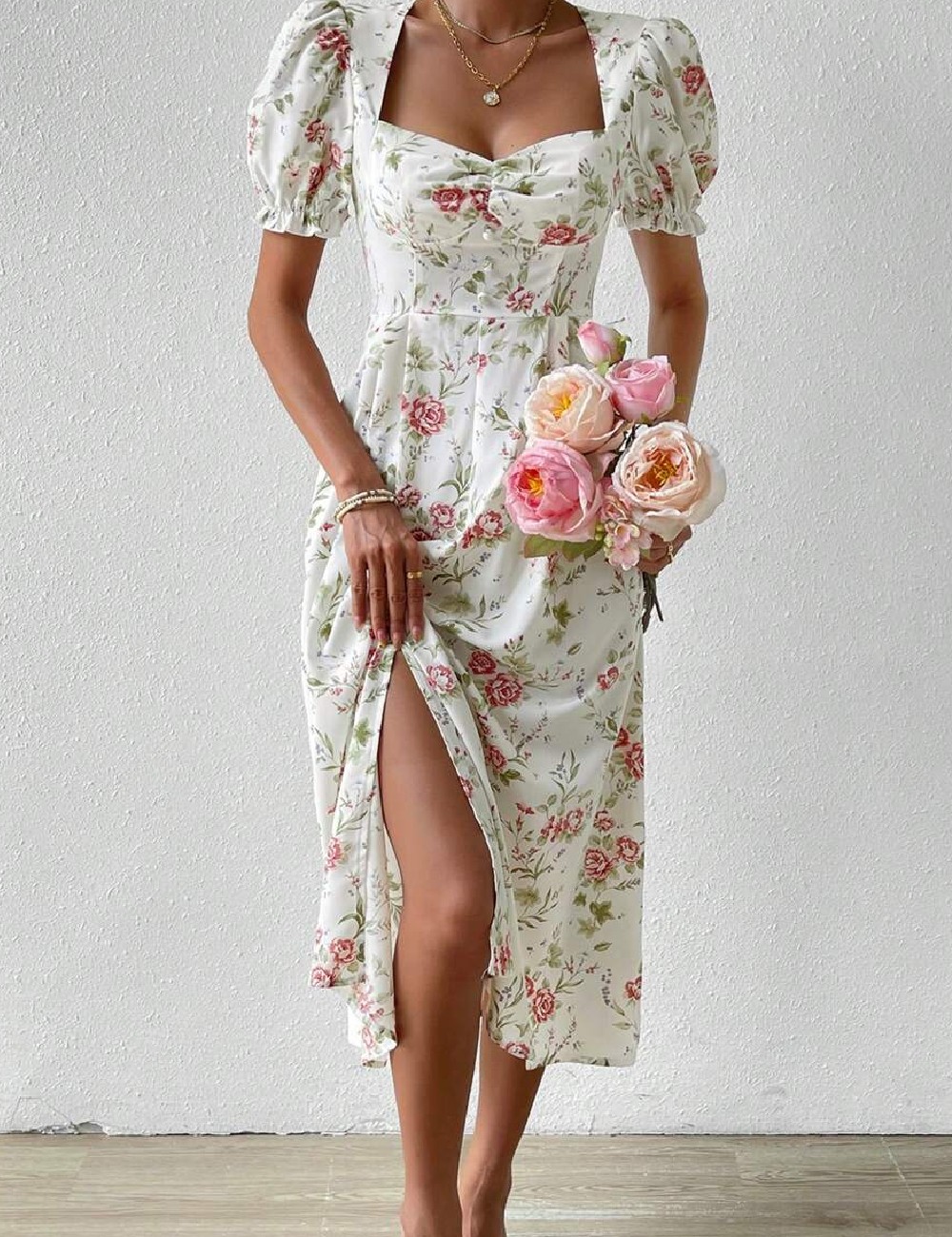 Rochie medie SHEIN, alb - 1 | YEO