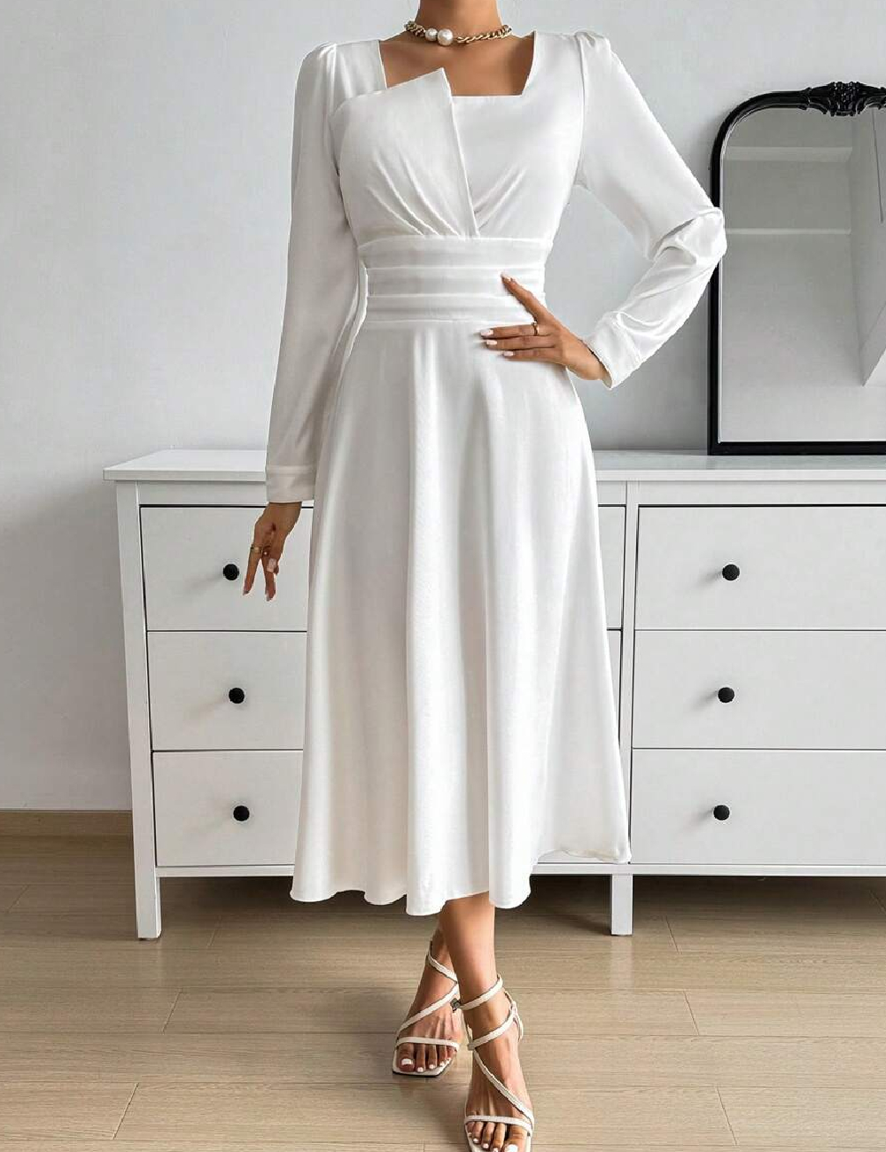 Rochie medie SHEIN, alb