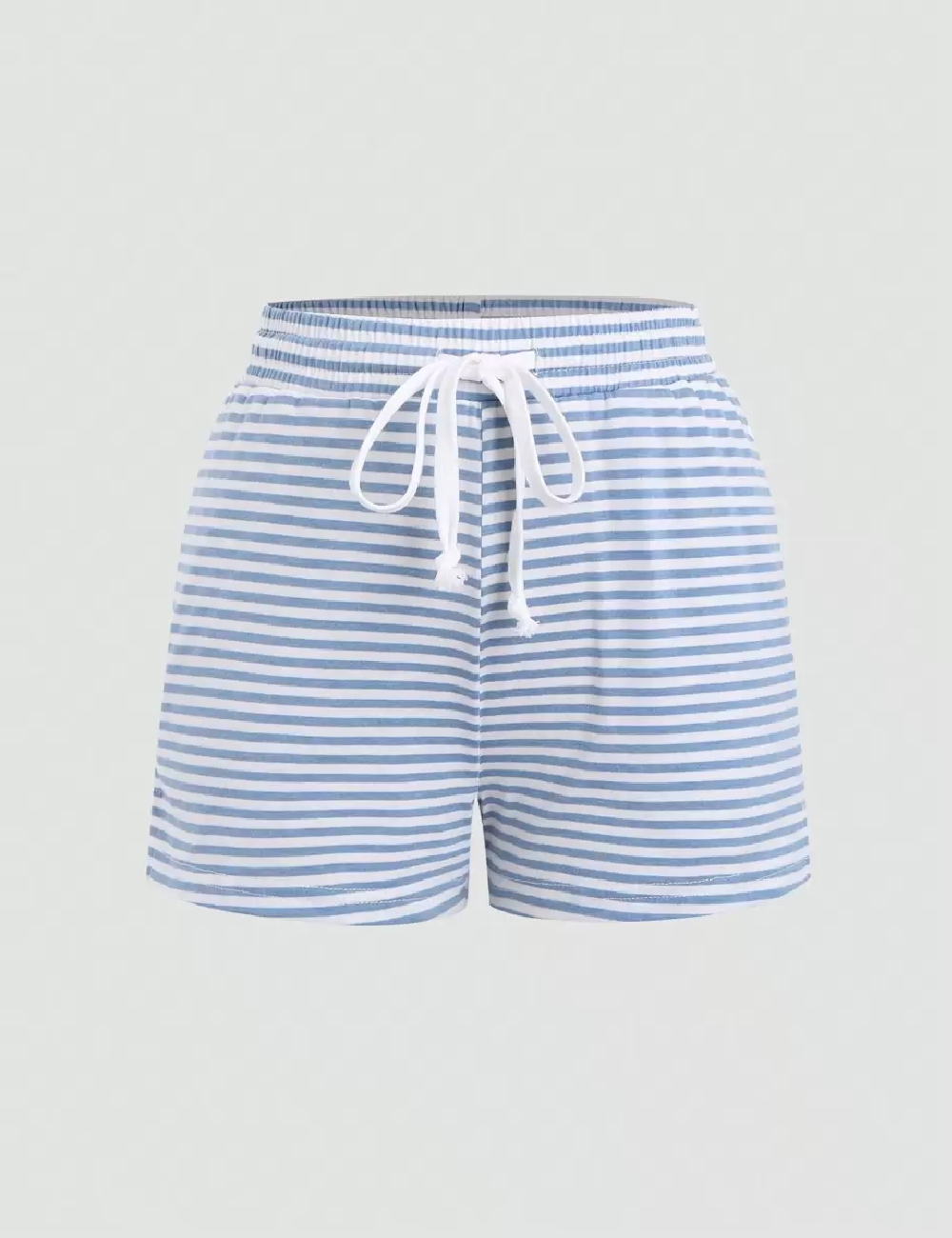 Pantaloni scurti SHEIN, albastru/alb