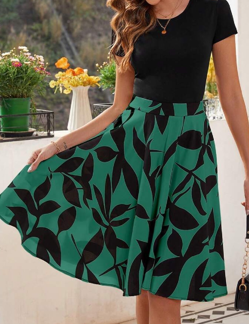 Fusta SHEIN, verde - 1 | YEO