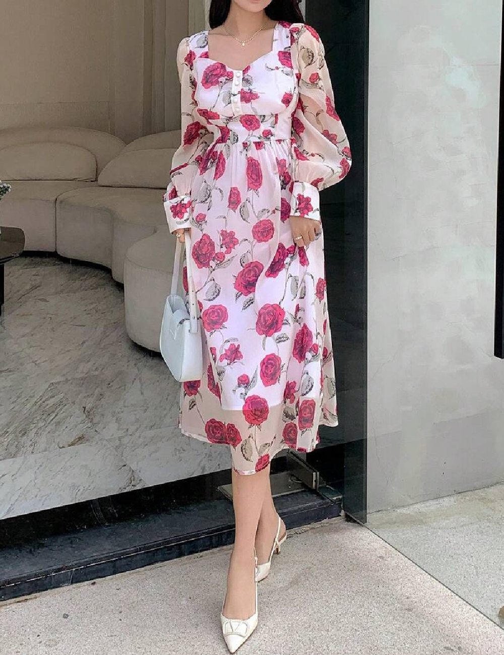 Rochie medie Dazy, roz