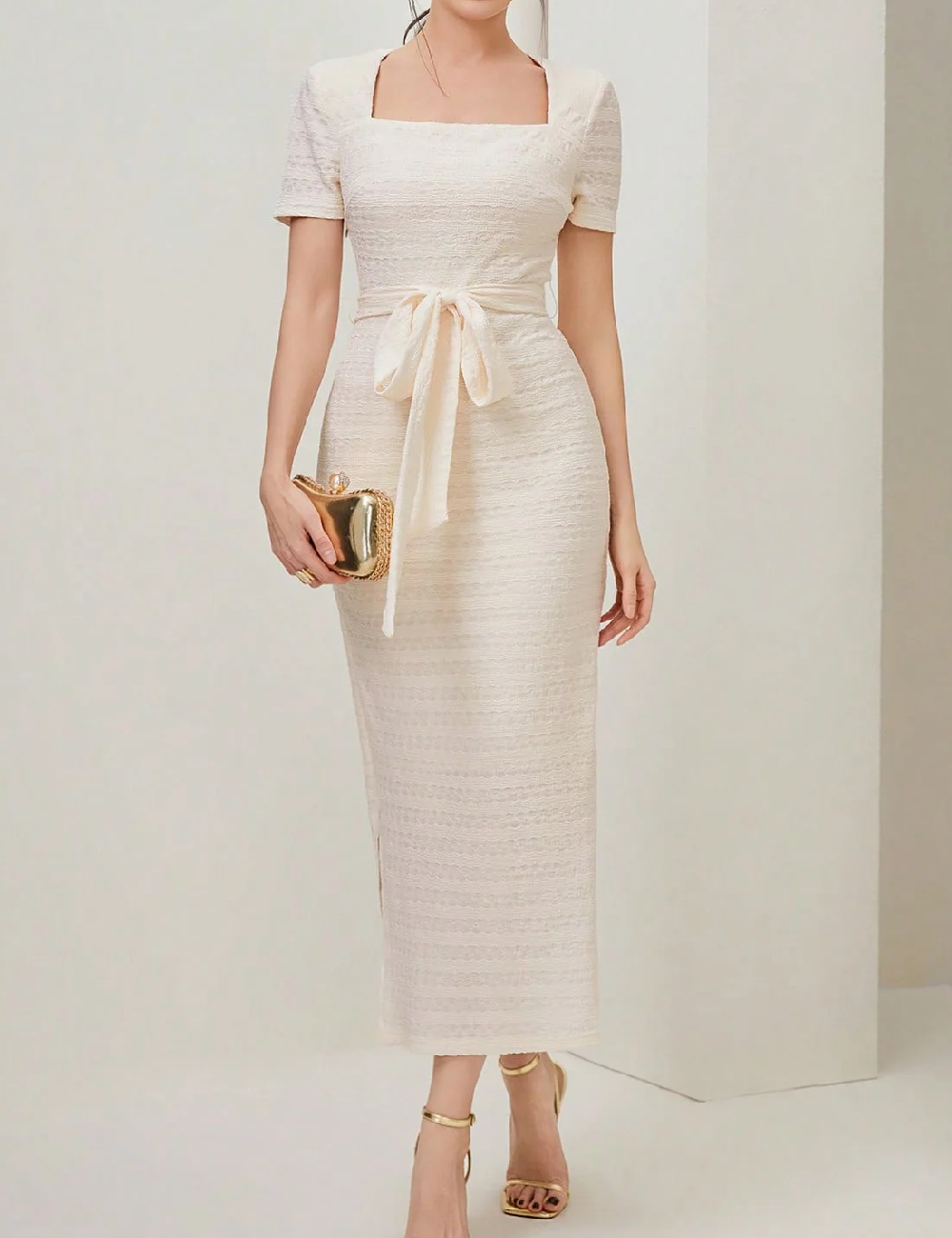 Rochie lunga SHEIN, crem - 1 | YEO