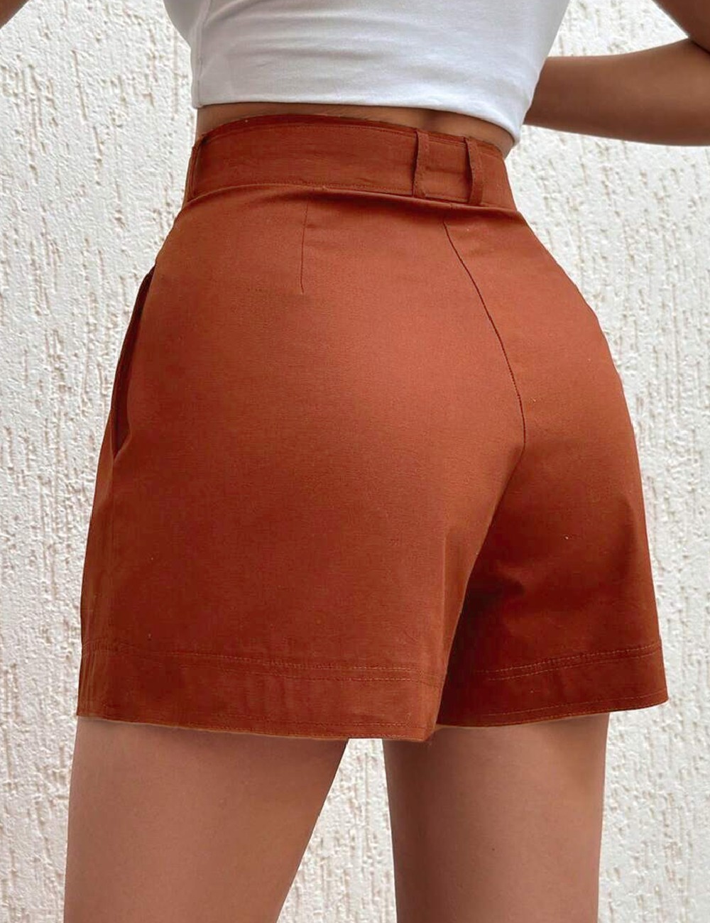 Pantaloni scurti SHEIN, caramiziu - 1 | YEO