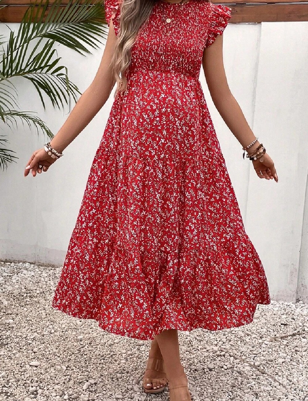 Rochie medie SHEIN Maternity, rosu - 1 | YEO