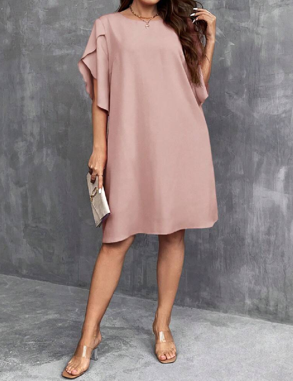 Rochie scurta SHEIN CURVE, roz