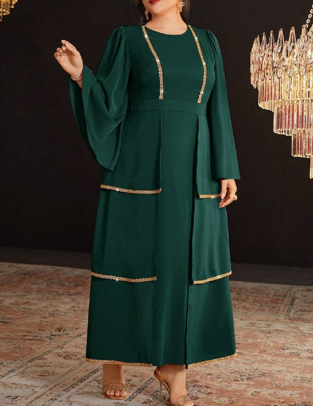 Rochie lunga SHEIN CURVE, verde