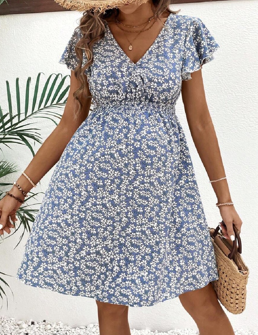 Rochie scurta SHEIN Maternity, albastru - 1 | YEO
