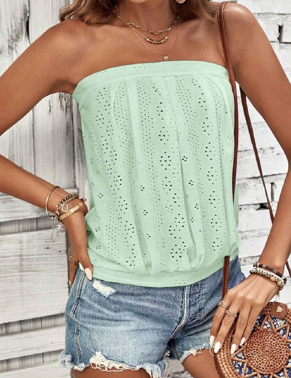 Top SHEIN, verde deschis - 1 | YEO