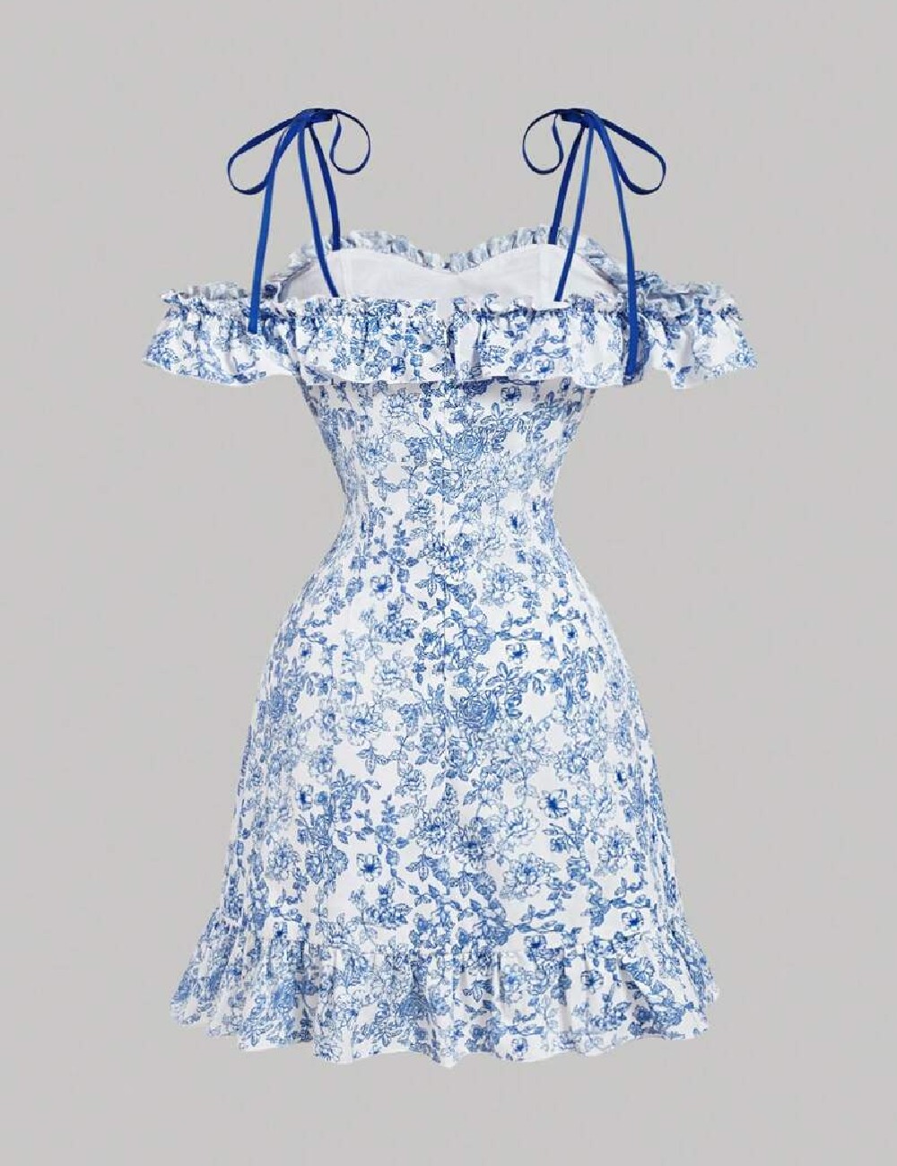 Rochie scurta SHEIN, alb/albastru - 1 | YEO