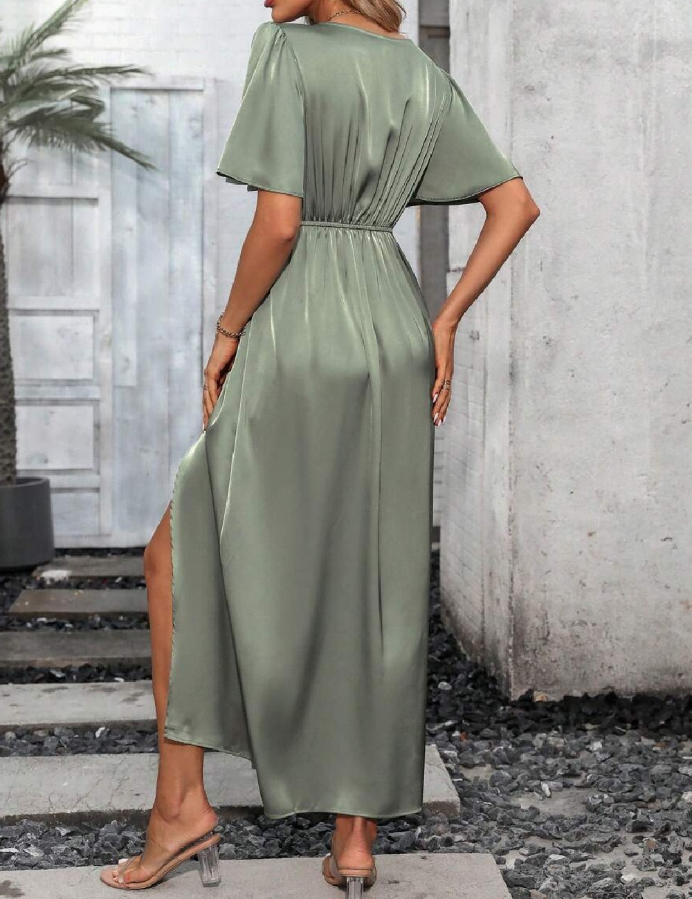 Rochie lunga SHEIN, verde - 1 | YEO