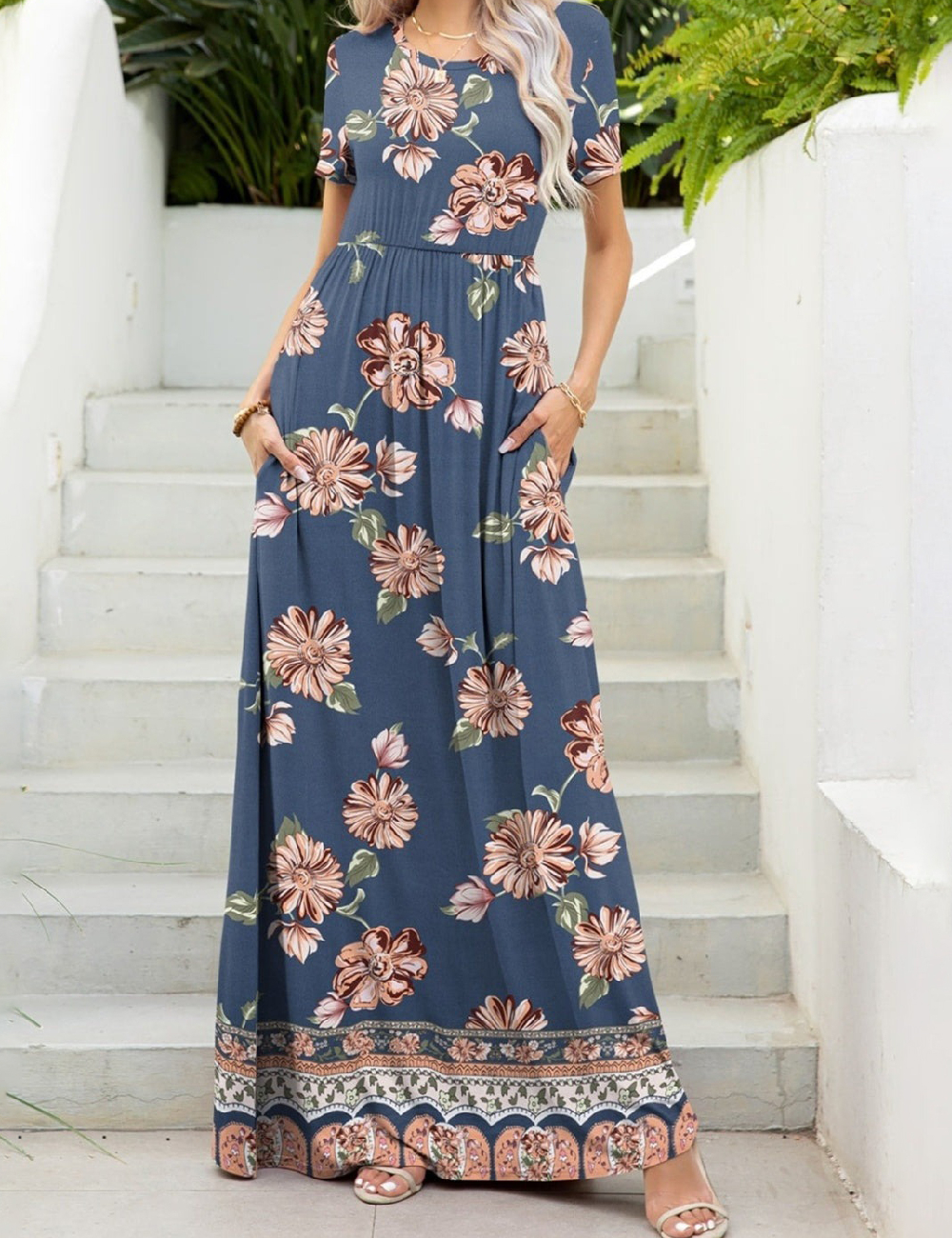 Rochie lunga SHEIN, albastru