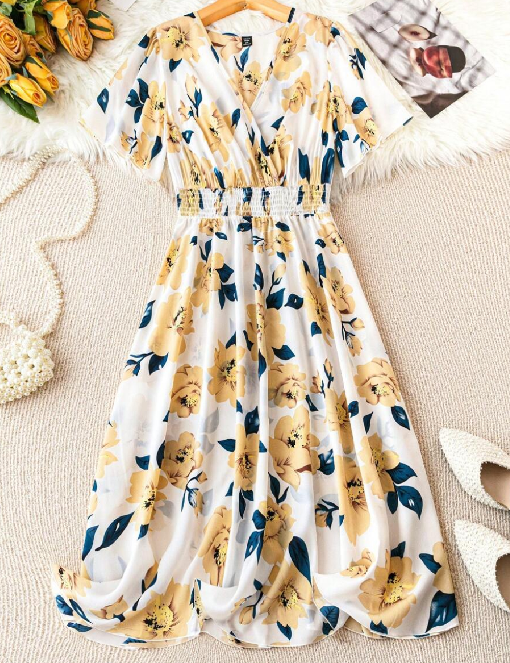Rochie medie SHEIN CURVE, floral print