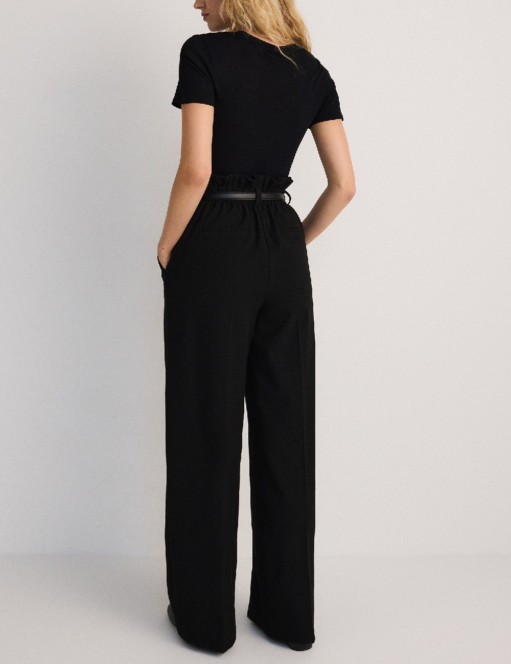 Pantaloni Reserved, negru - 1 | YEO