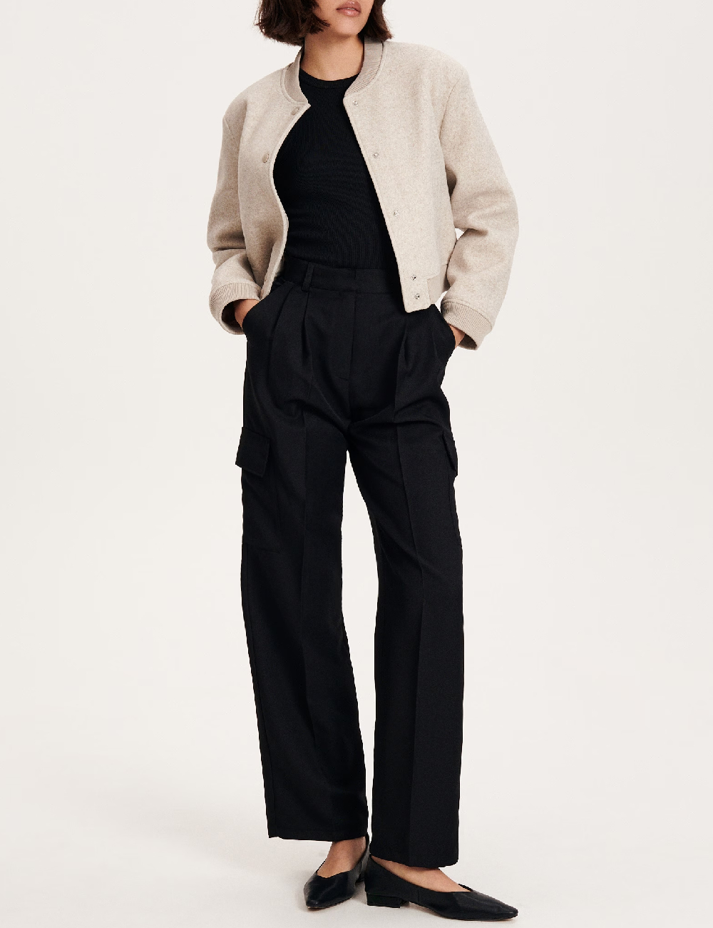 Pantaloni Reserved, negru