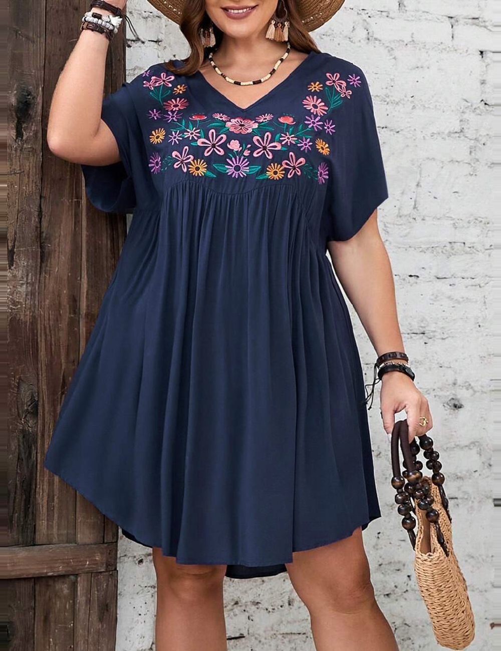 Rochie scurta Emery Rose Curve, albastru