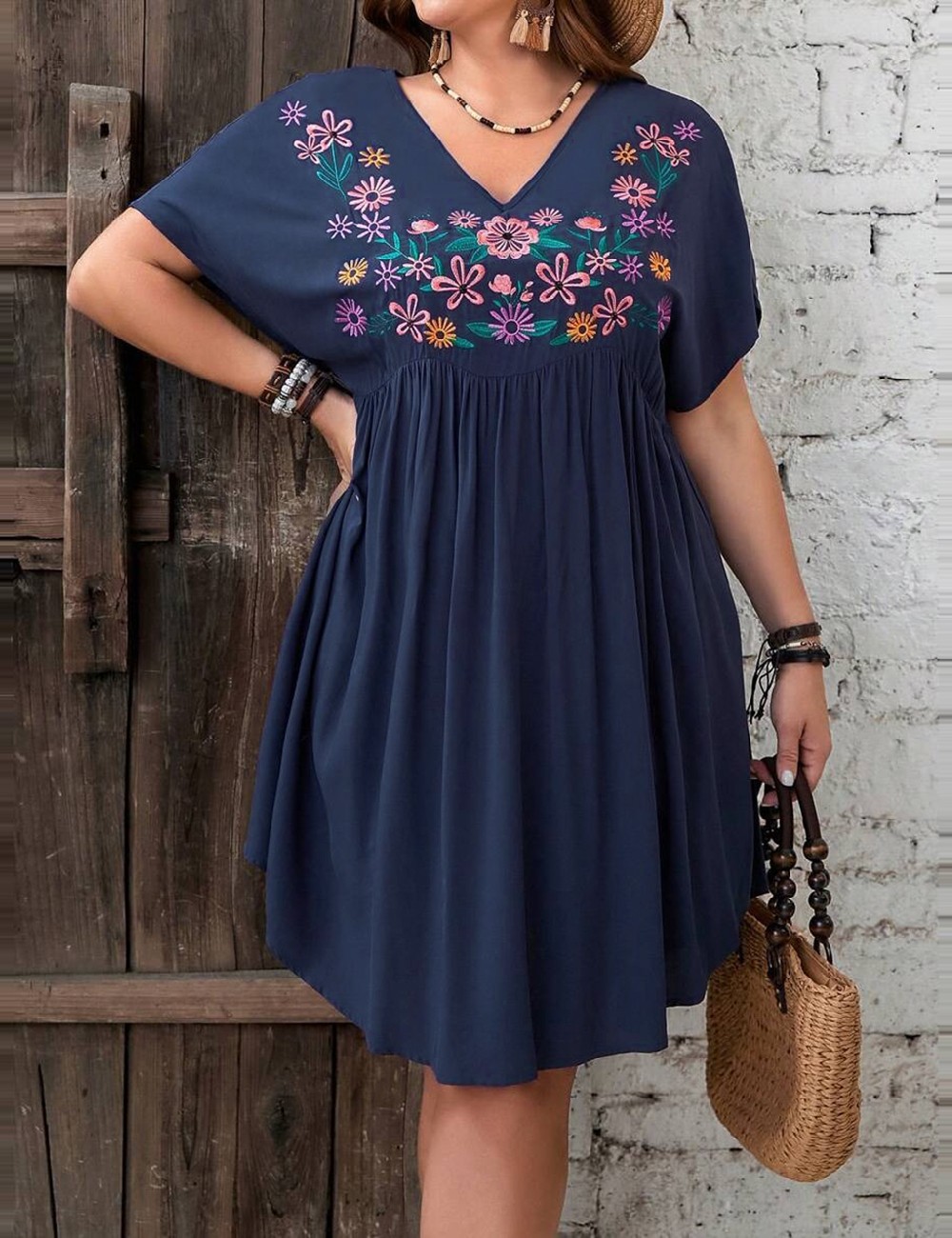 Rochie scurta Emery Rose Curve, albastru - 1 | YEO