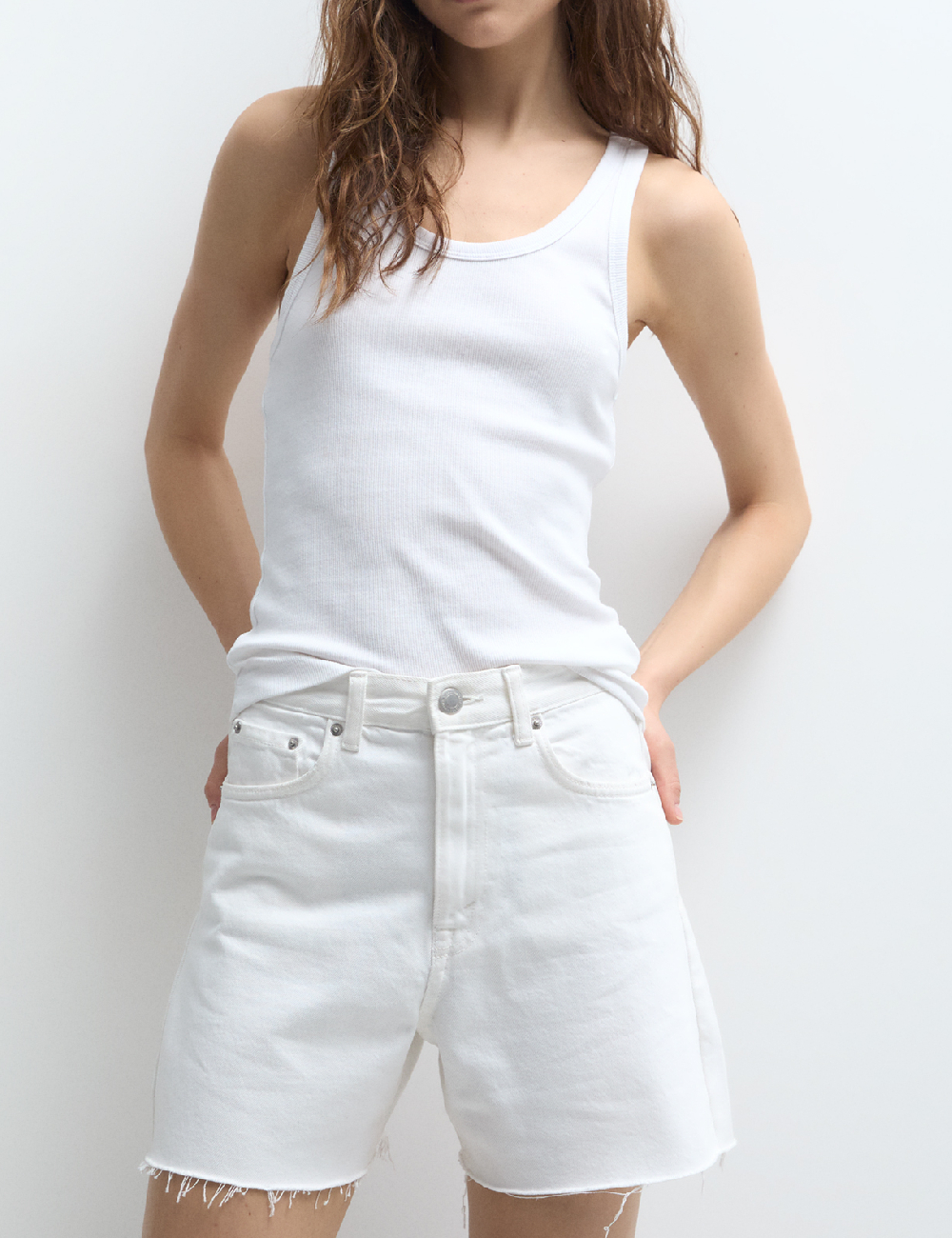 Pantaloni scurti Pull&Bear, alb