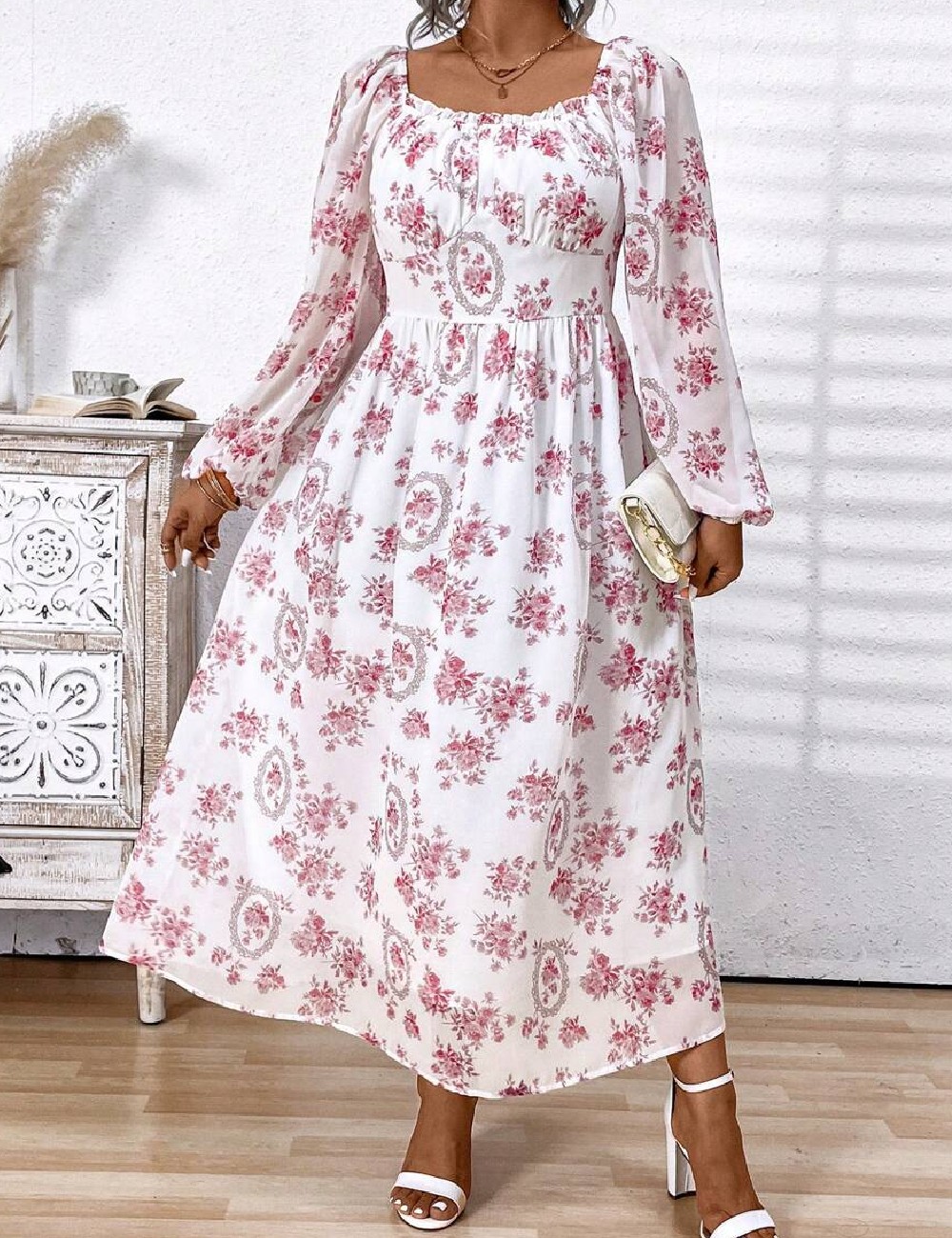 Rochie medie SHEIN CURVE, alb - 1 | YEO