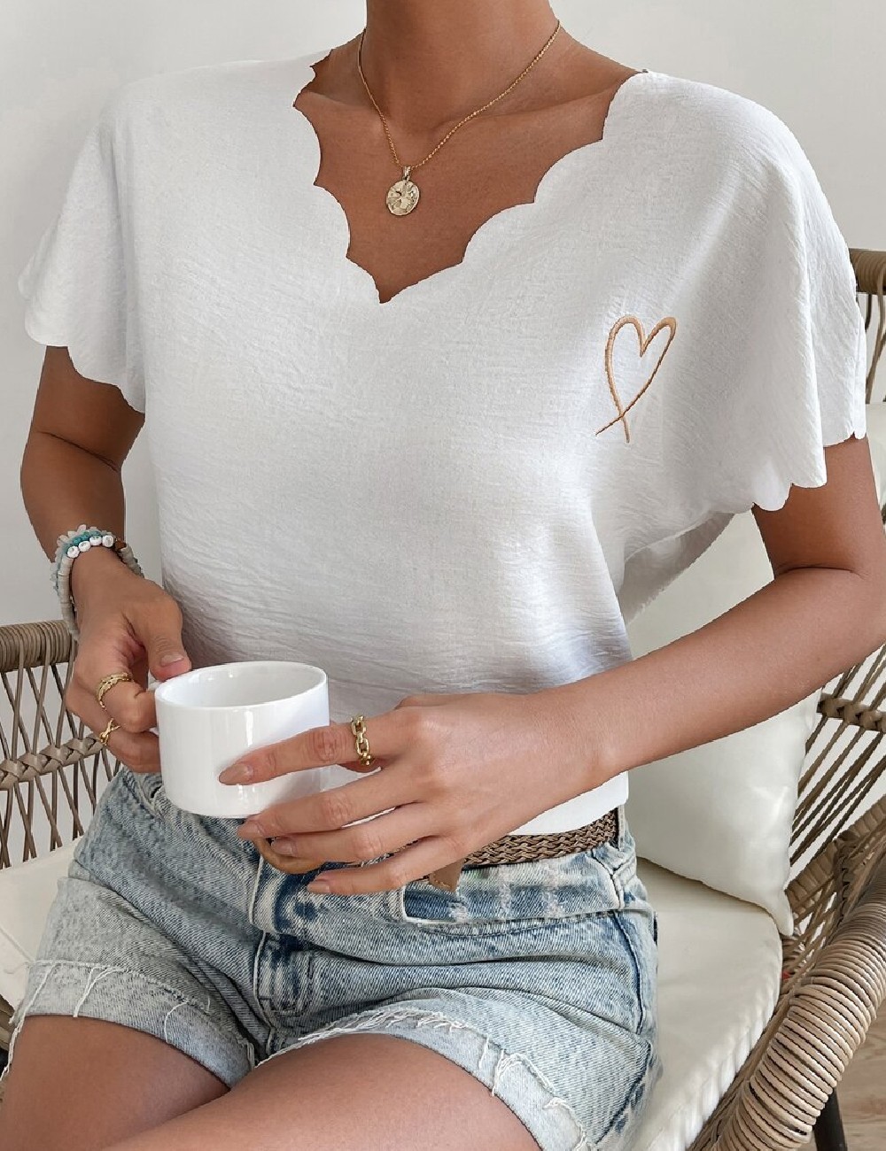 Tricou SHEIN, alb - 1 | YEO