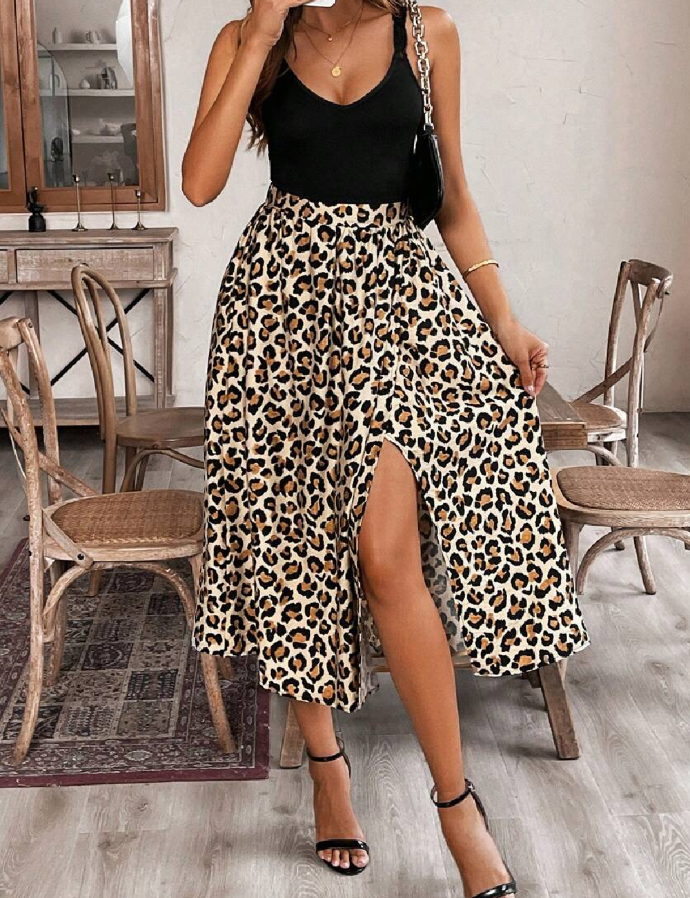 Rochie medie SHEIN, animal print
