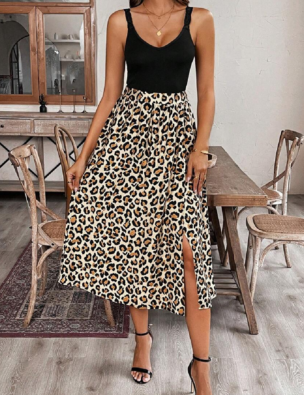 Rochie medie SHEIN, animal print - 1 | YEO