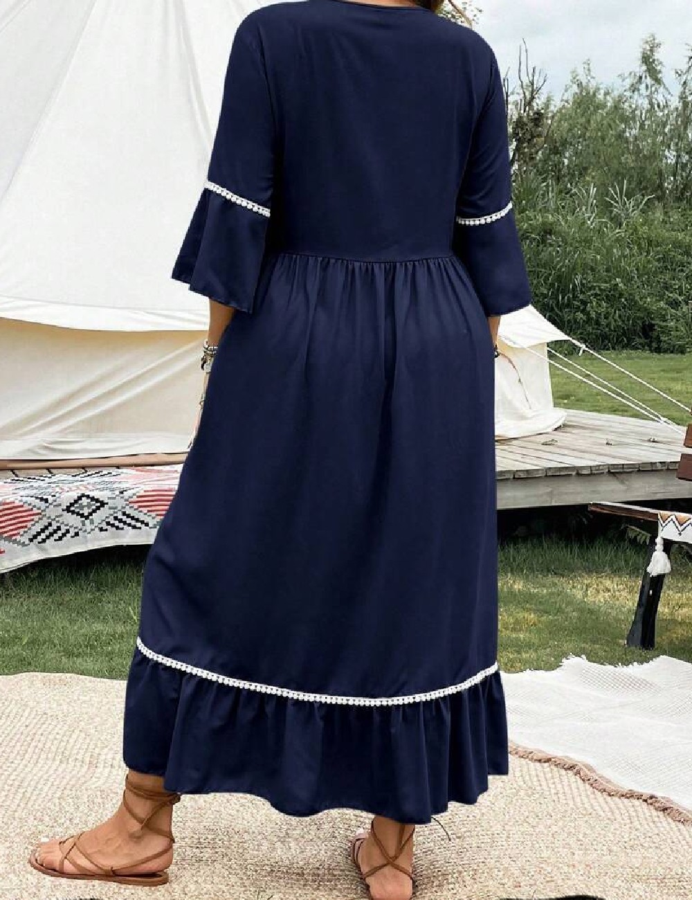 Rochie medie SHEIN CURVE, bleumarin - 1 | YEO