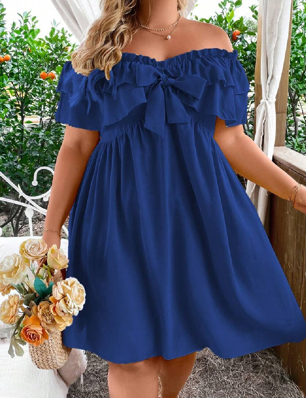 Rochie scurta SHEIN CURVE, albastru