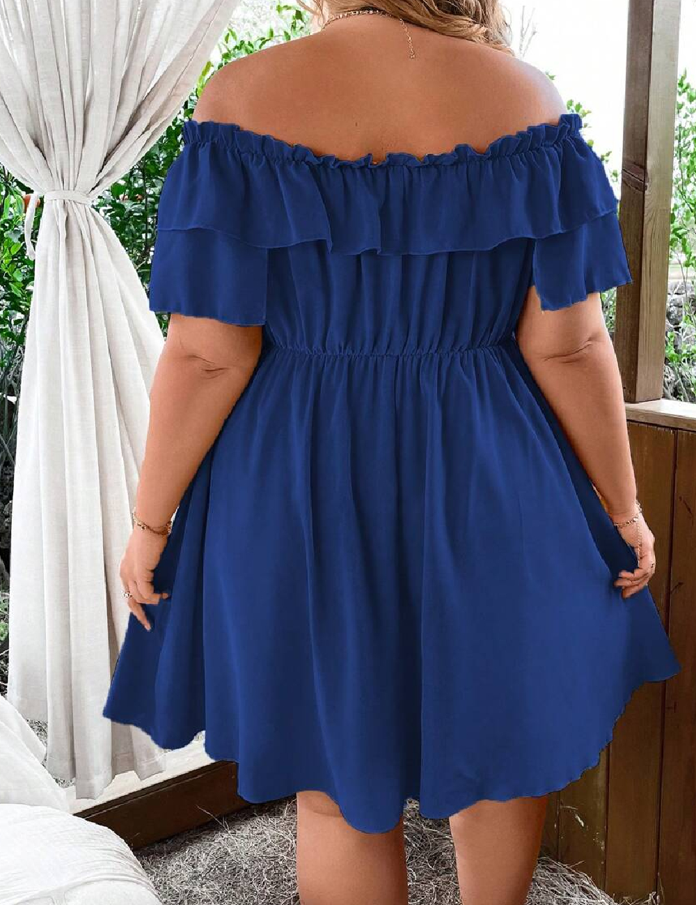 Rochie scurta SHEIN CURVE, albastru - 1 | YEO