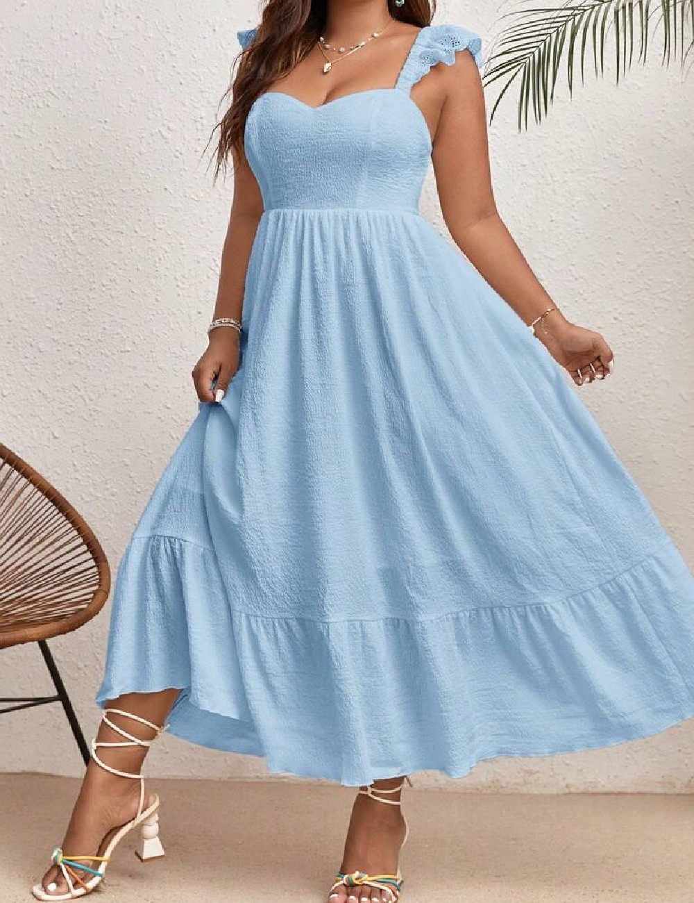 Rochie lunga SHEIN CURVE, bleu - 1 | YEO