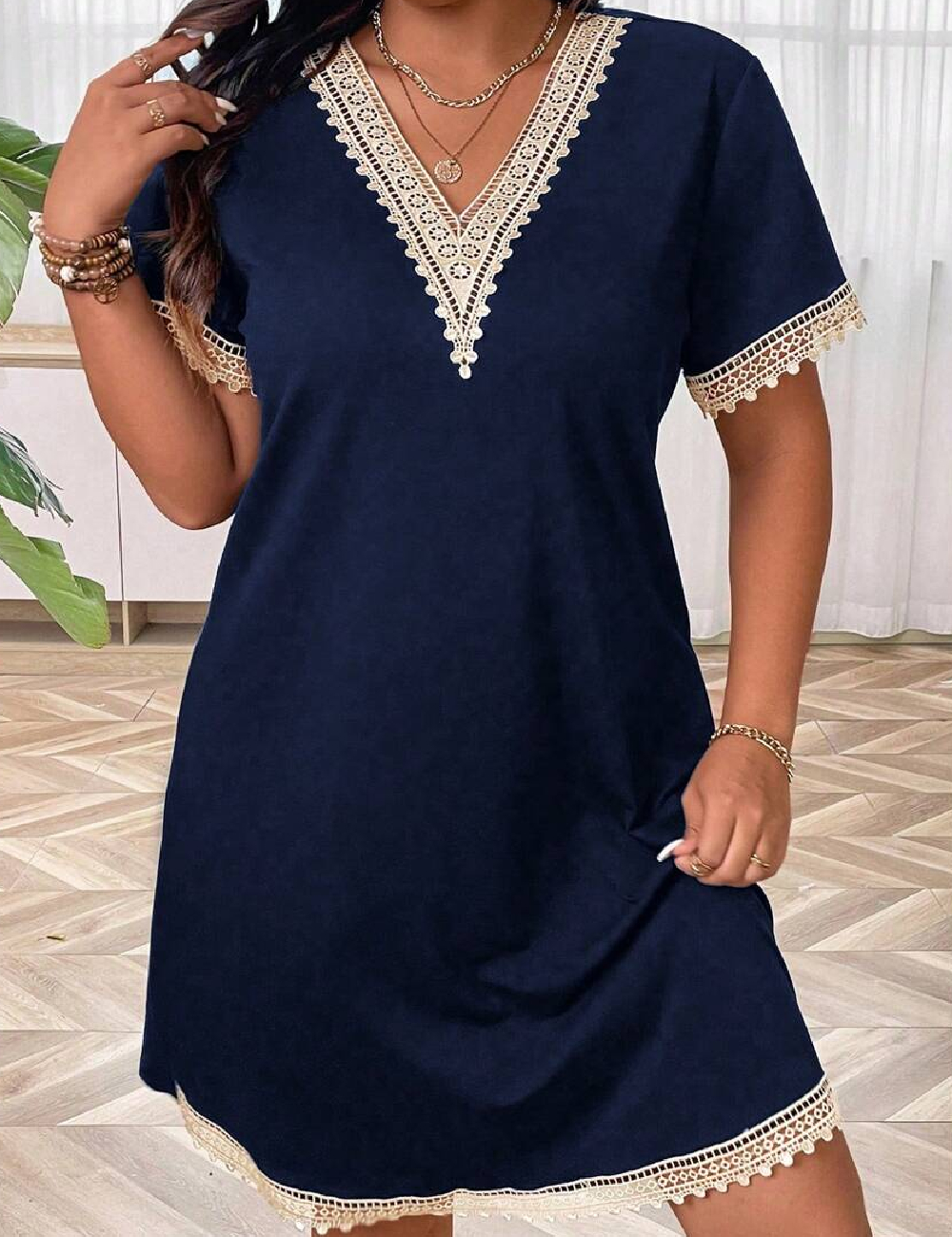 Rochie scurta SHEIN CURVE, bleumarin