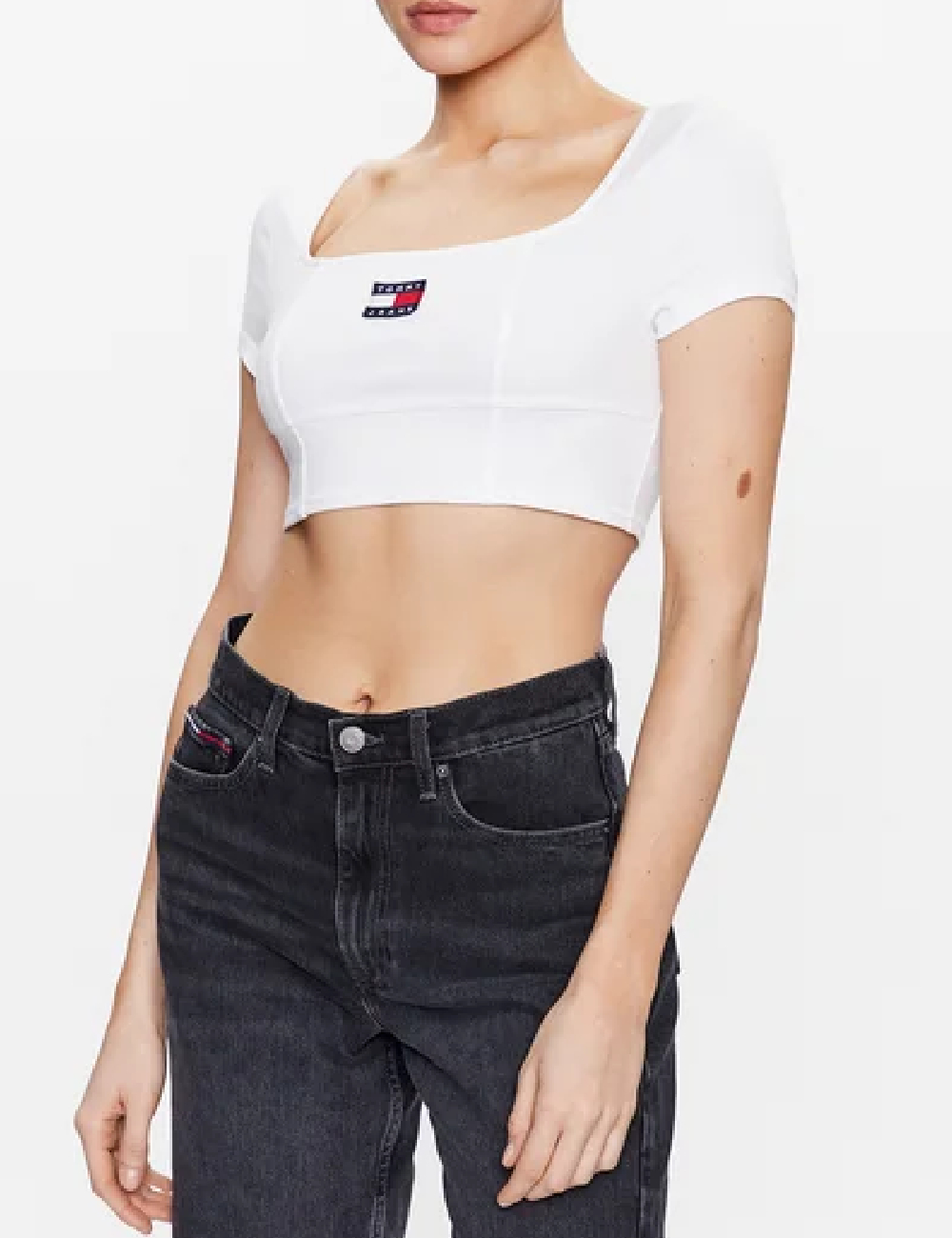 Top Tommy Jeans, alb