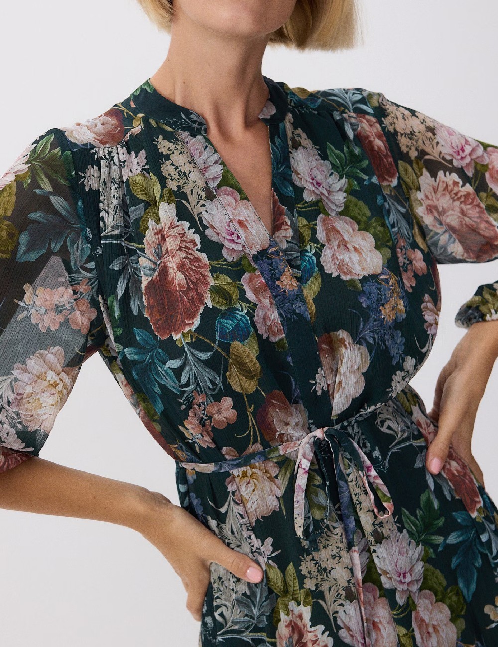 Rochie scurta Reserved, verde - 1 | YEO