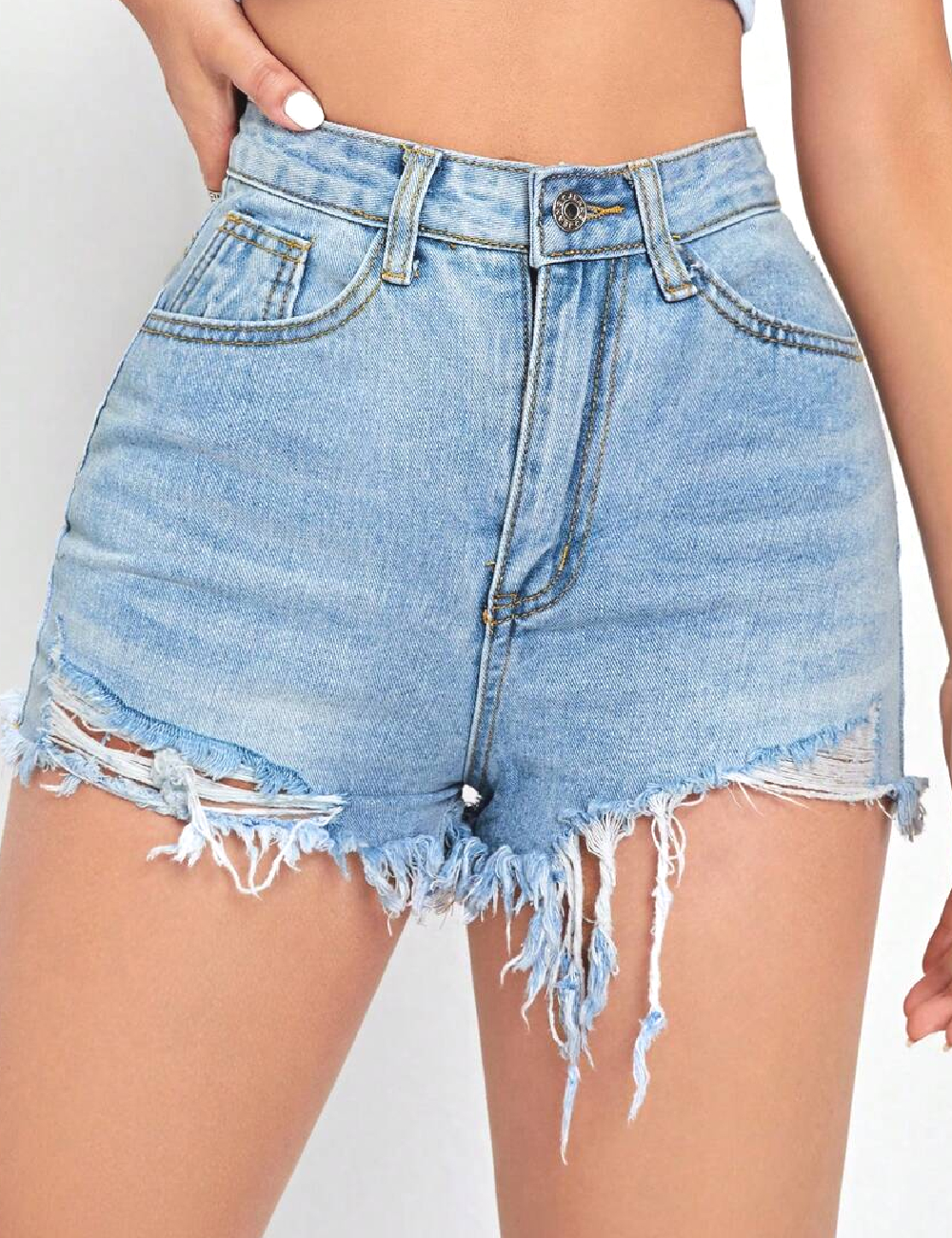 Pantaloni scurti SHEIN, albastru