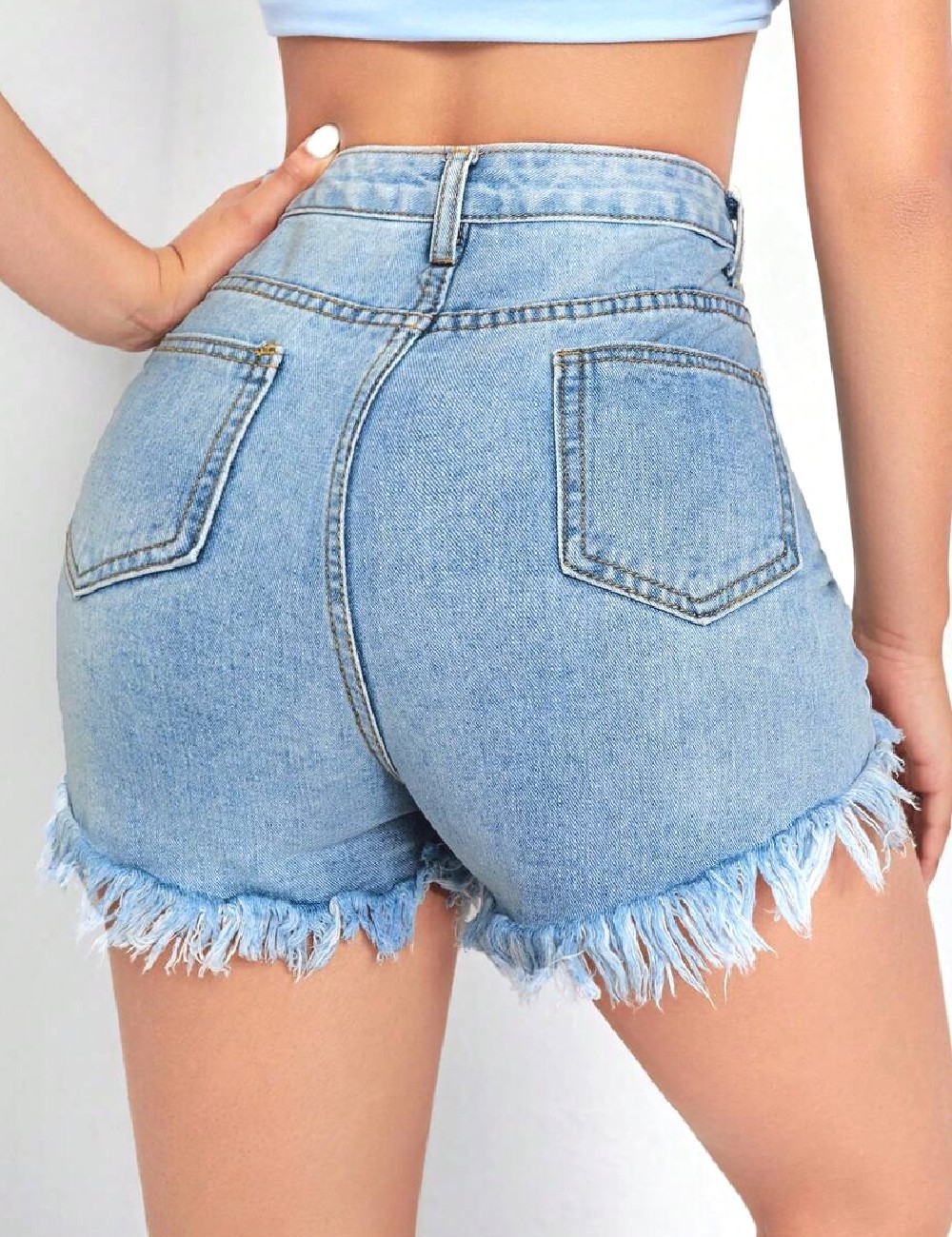 Pantaloni scurti SHEIN, albastru - 1 | YEO