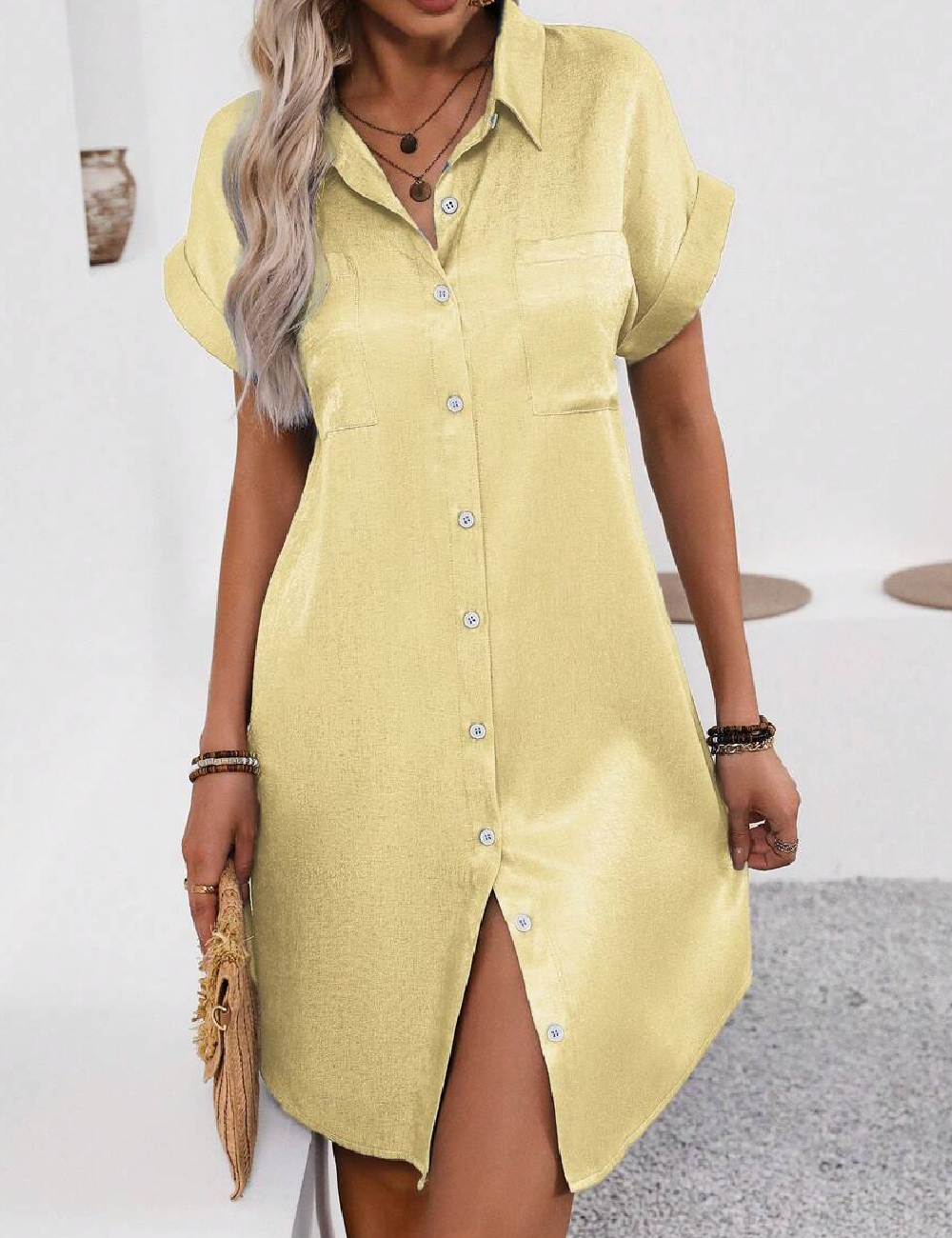 Rochie scurta SHEIN, galben
